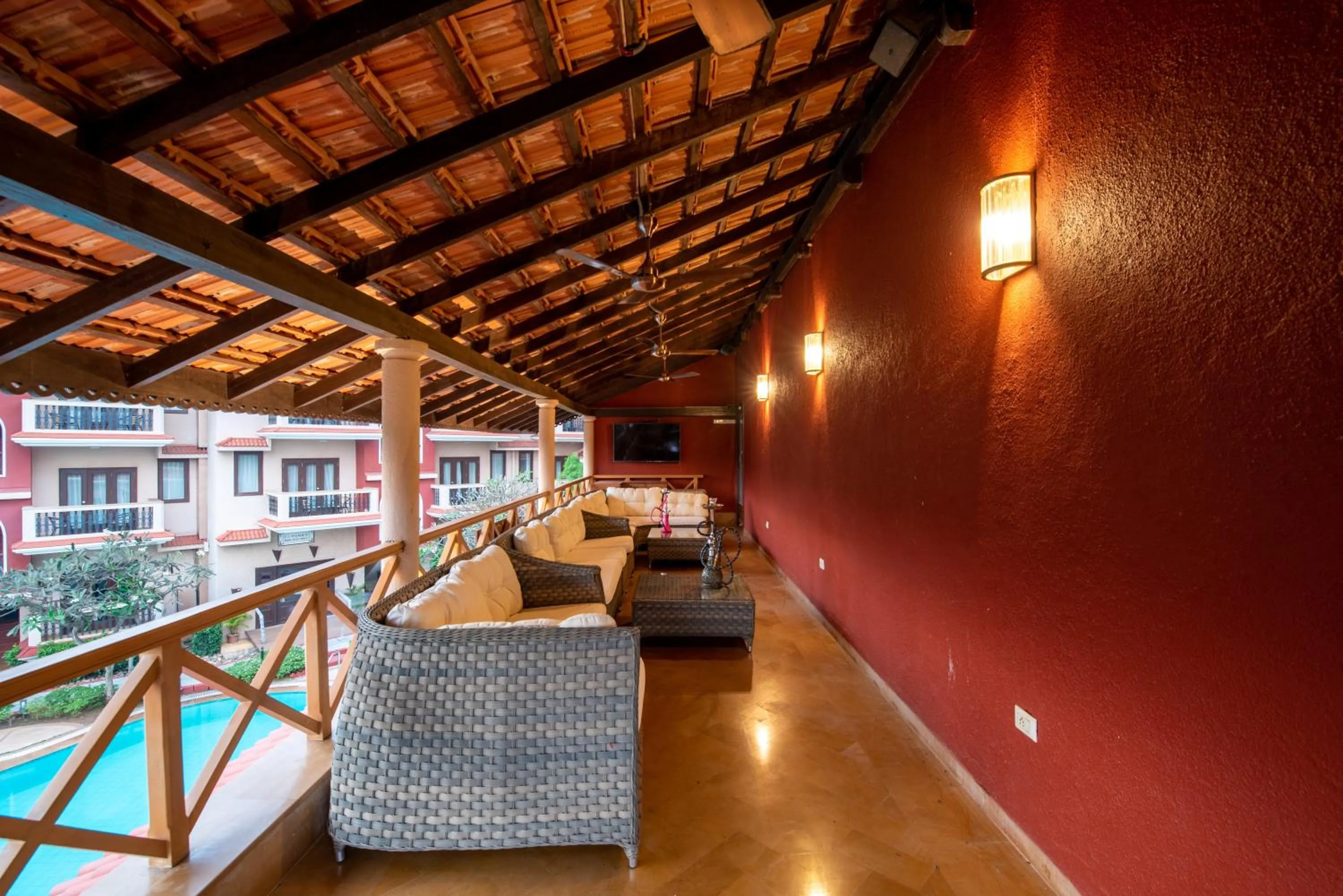 Seating area in Lazy Lagoon, Baga A Lemon Tree Resort, Goa