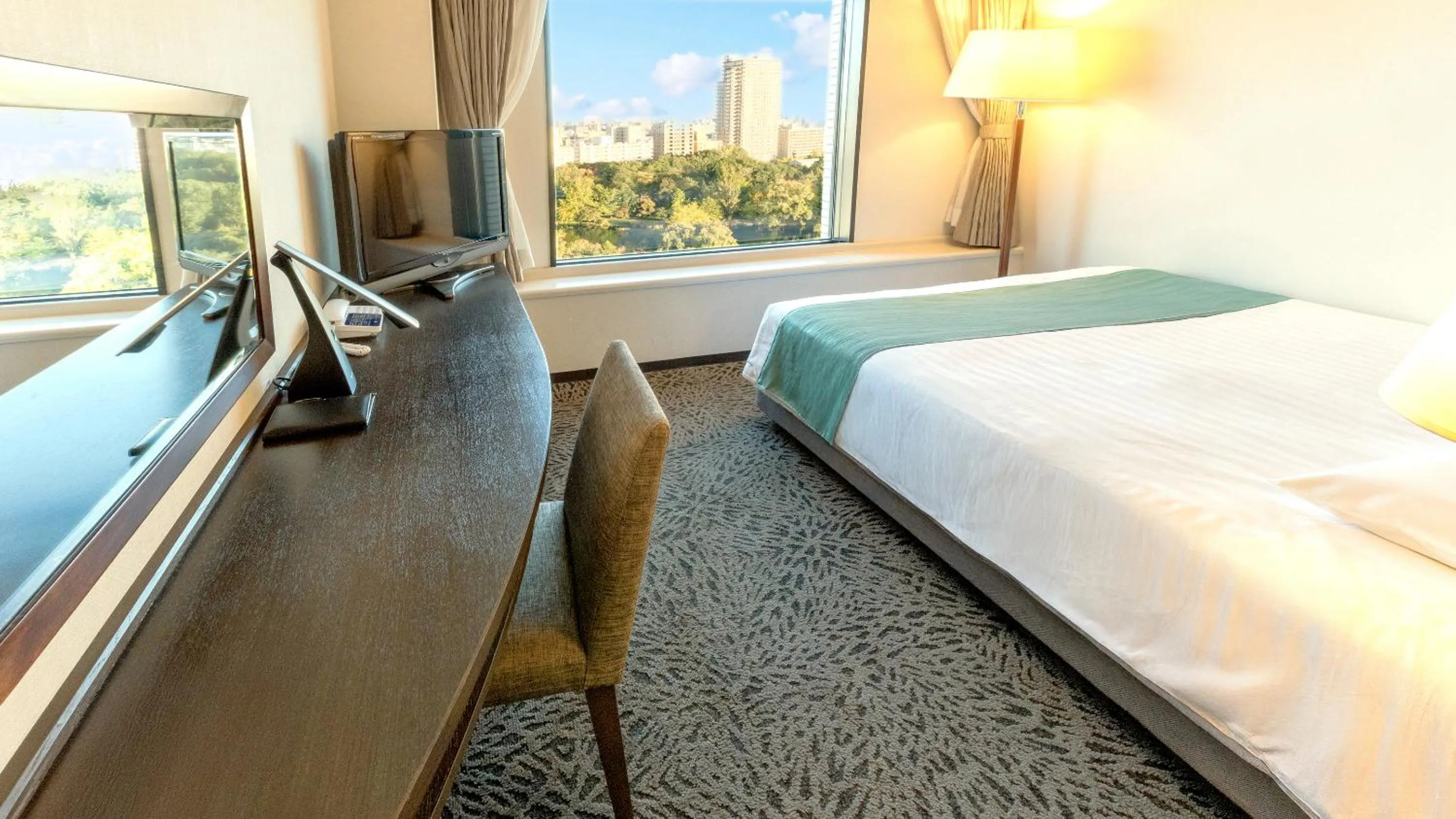 View (from property/room), Bed in Premier Hotel Nakajima Park Sapporo