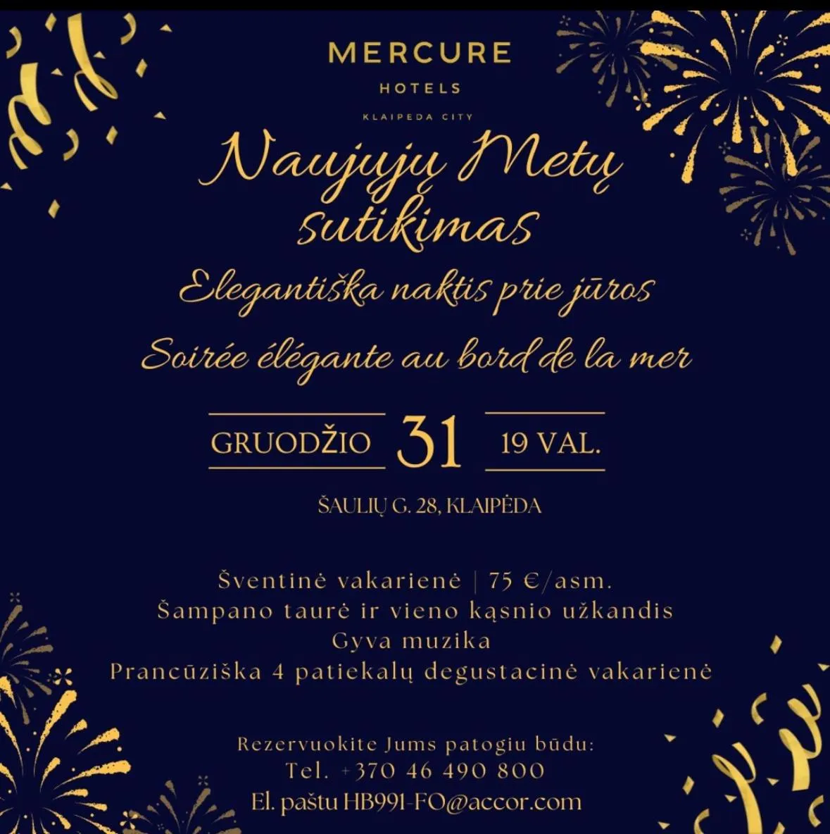 Restaurant/places to eat in MERCURE KLAIPEDA CITY HOTEL, Meetings, Events, Restaurant & Bar - Accor Group, Pet Stay FREE