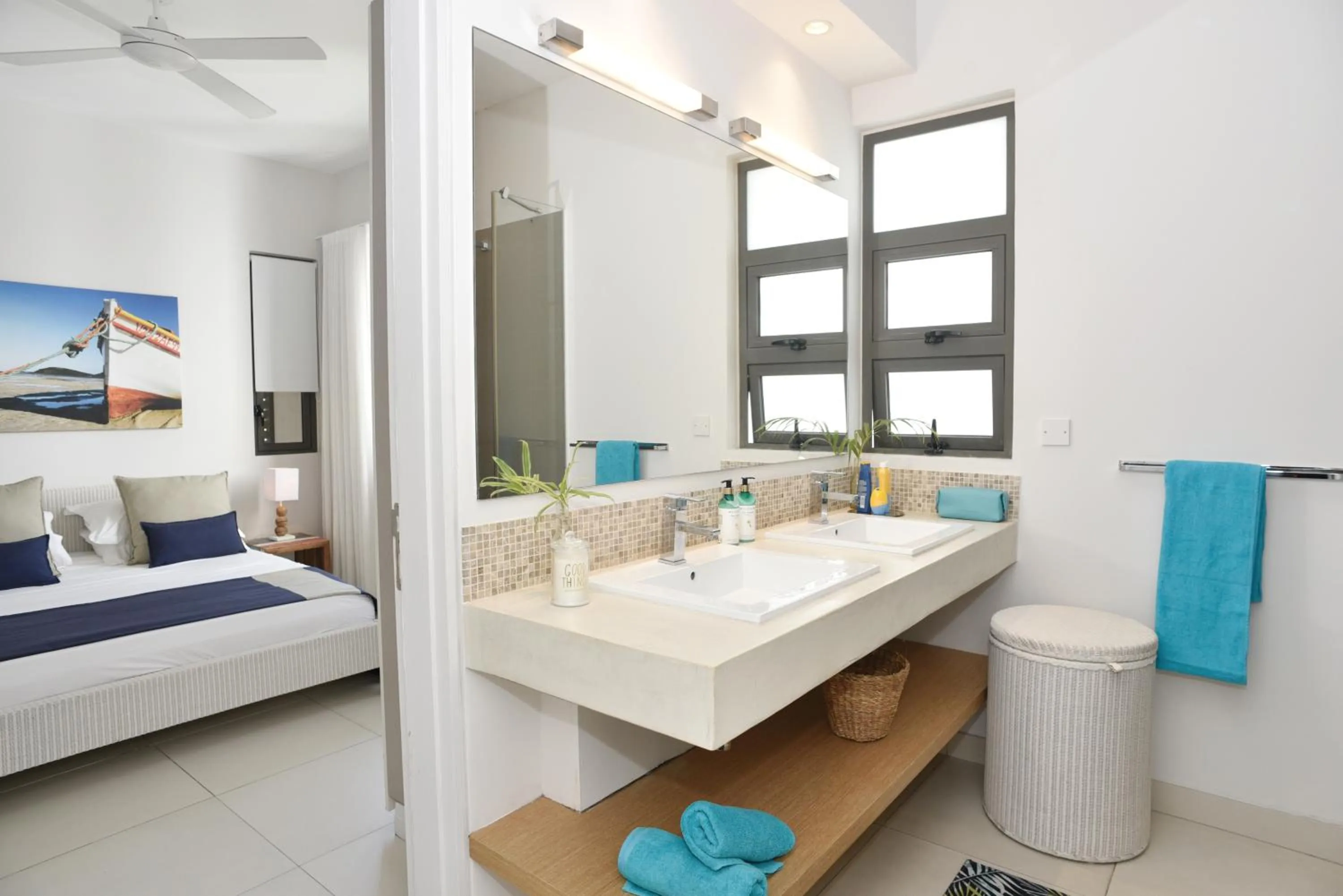 Bed in Cap Ouest Beachfront Luxury Penthouse & Apartment