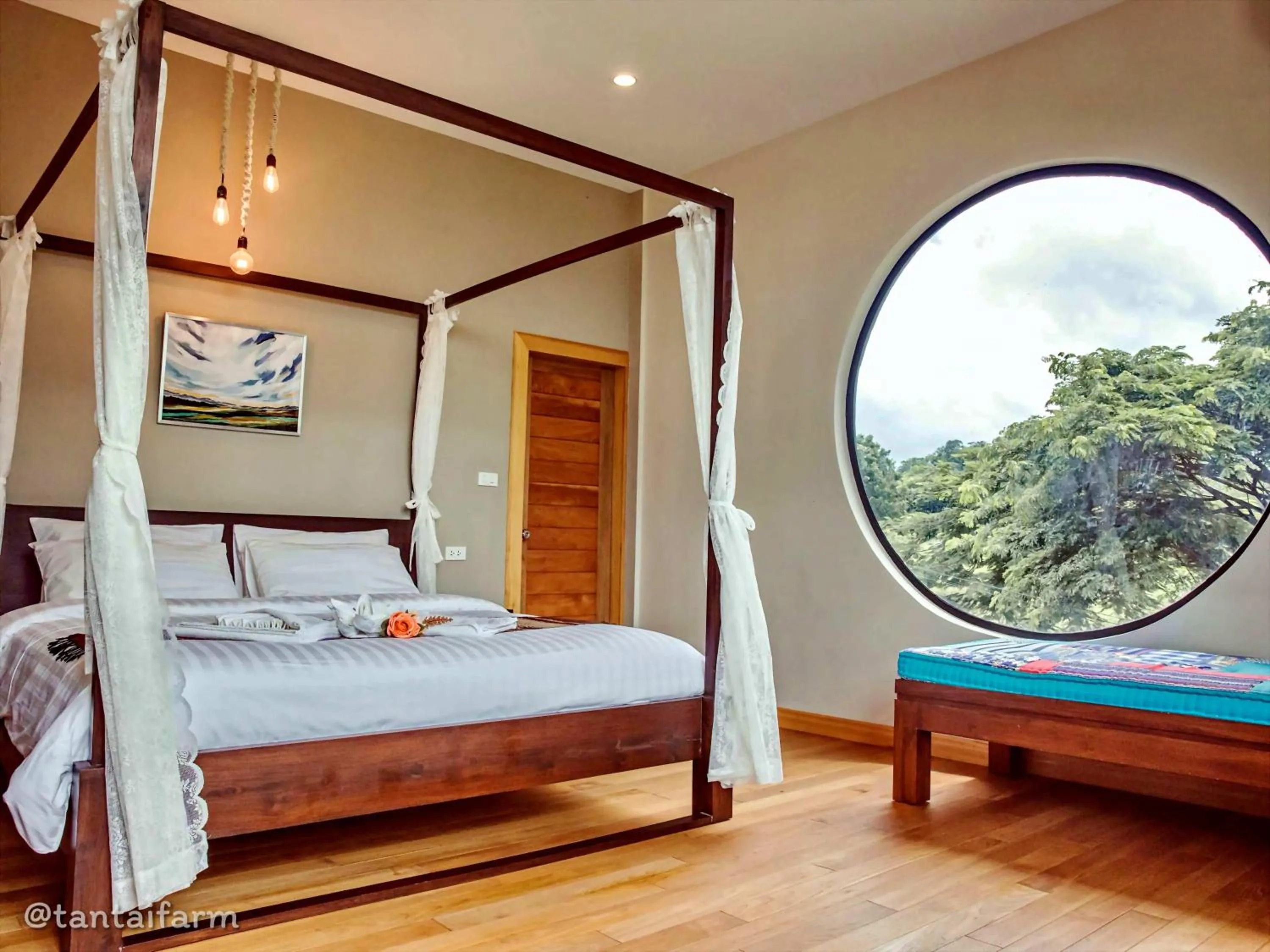 Bed in Tantai Eco Farm Stay At Khao Yai