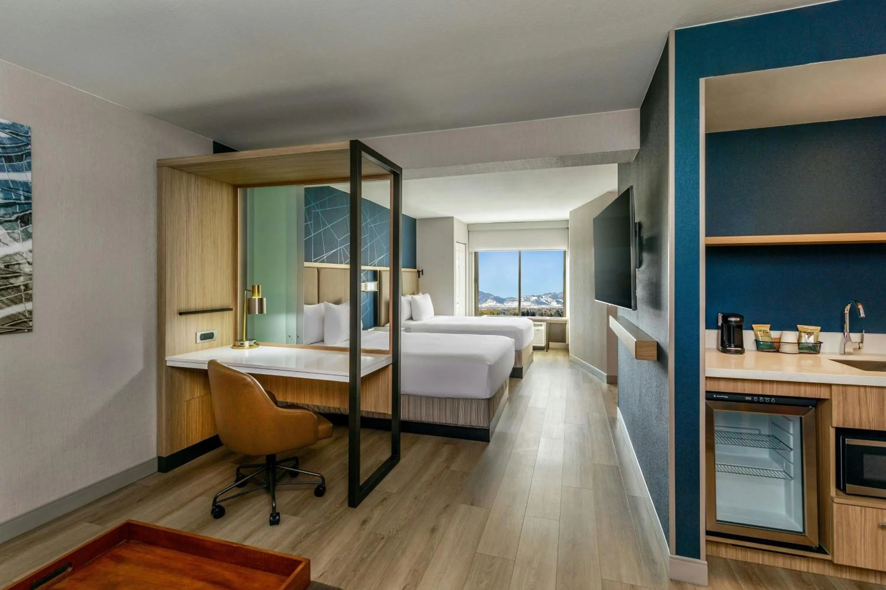 Kitchen or kitchenette, Bed in SpringHill Suites Denver North / Westminster