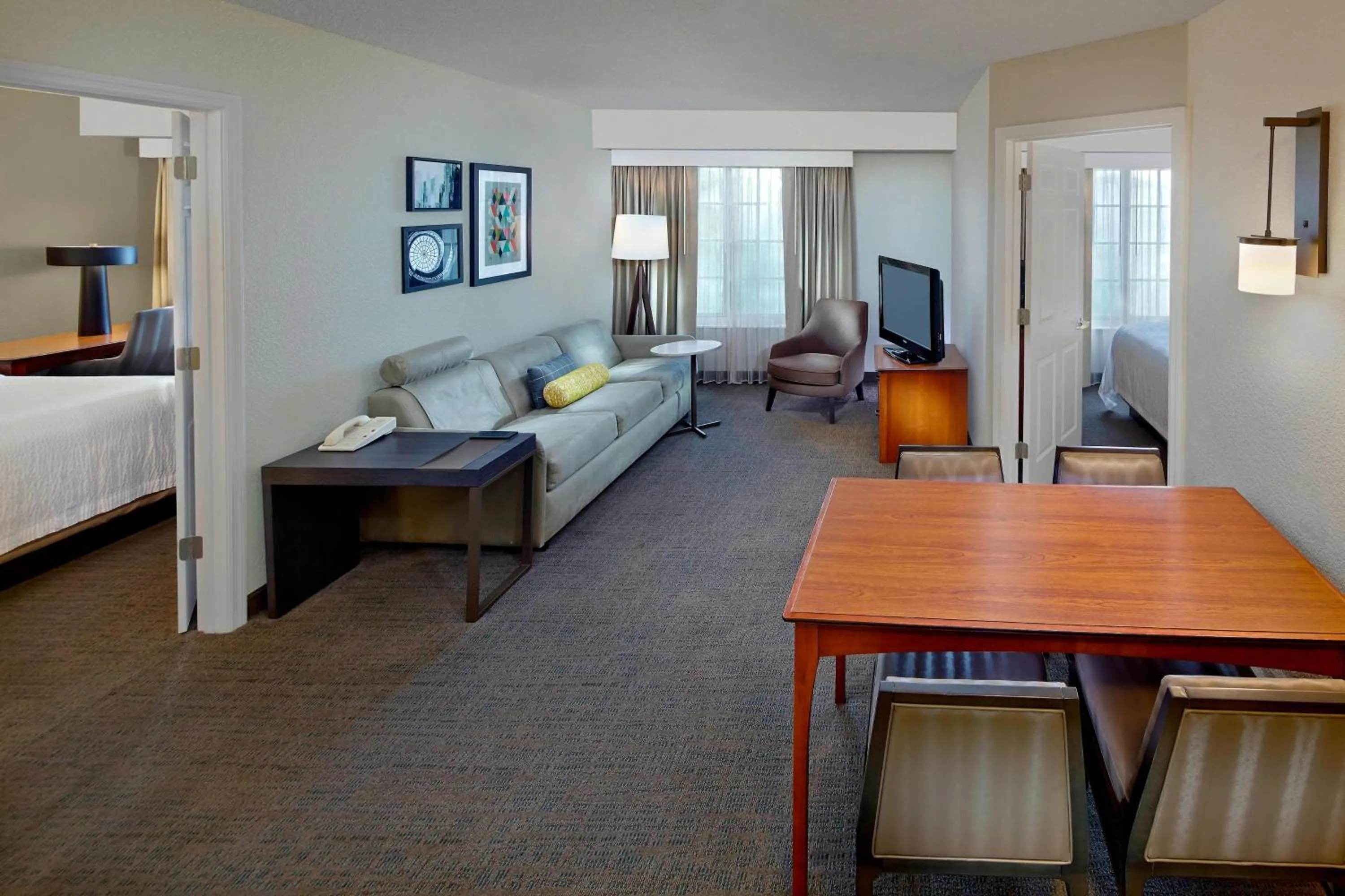 Living room, Bed in Residence Inn by Marriott Fort Lauderdale Weston