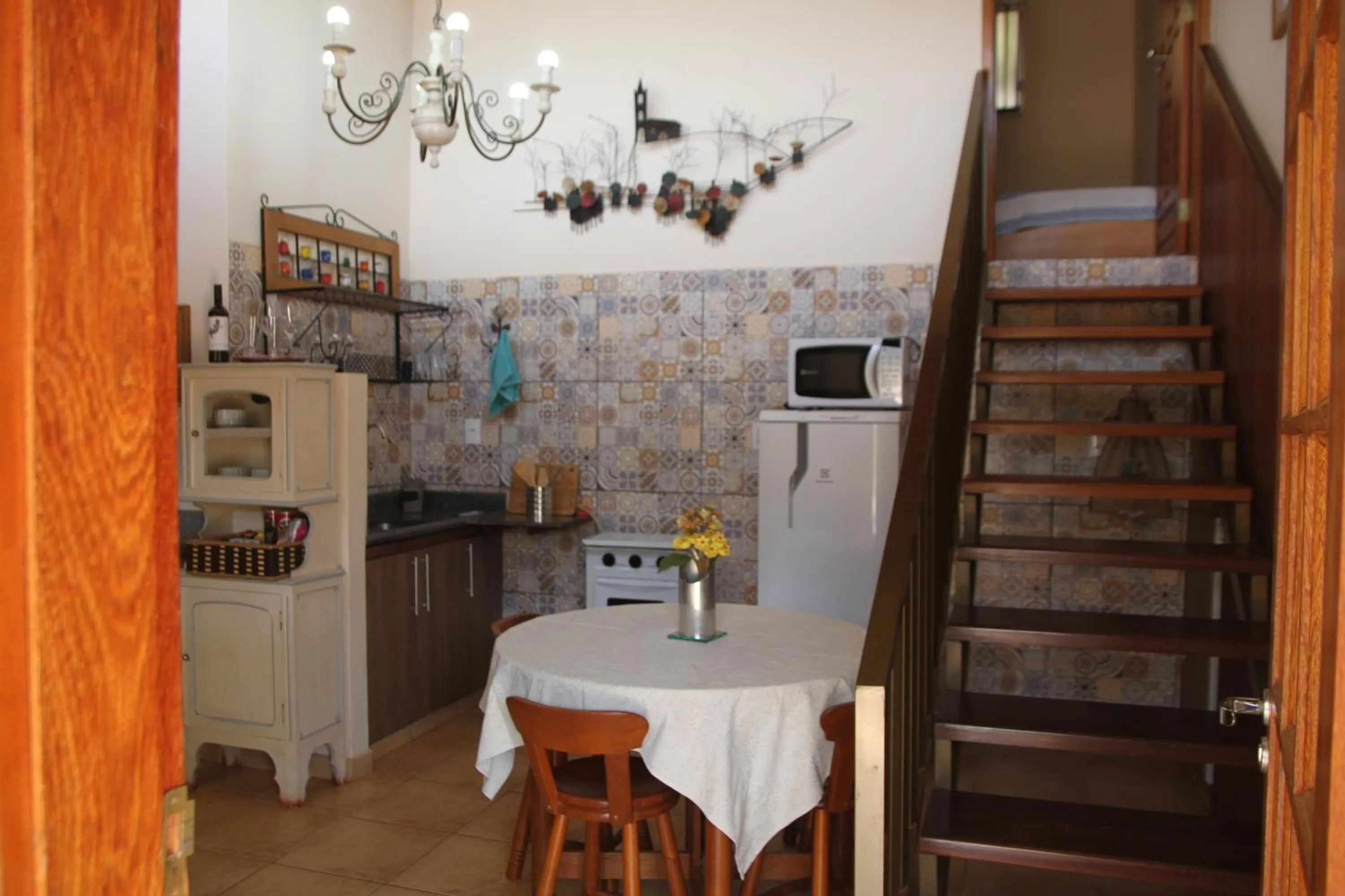 Kitchen or kitchenette in Chalé do Lago