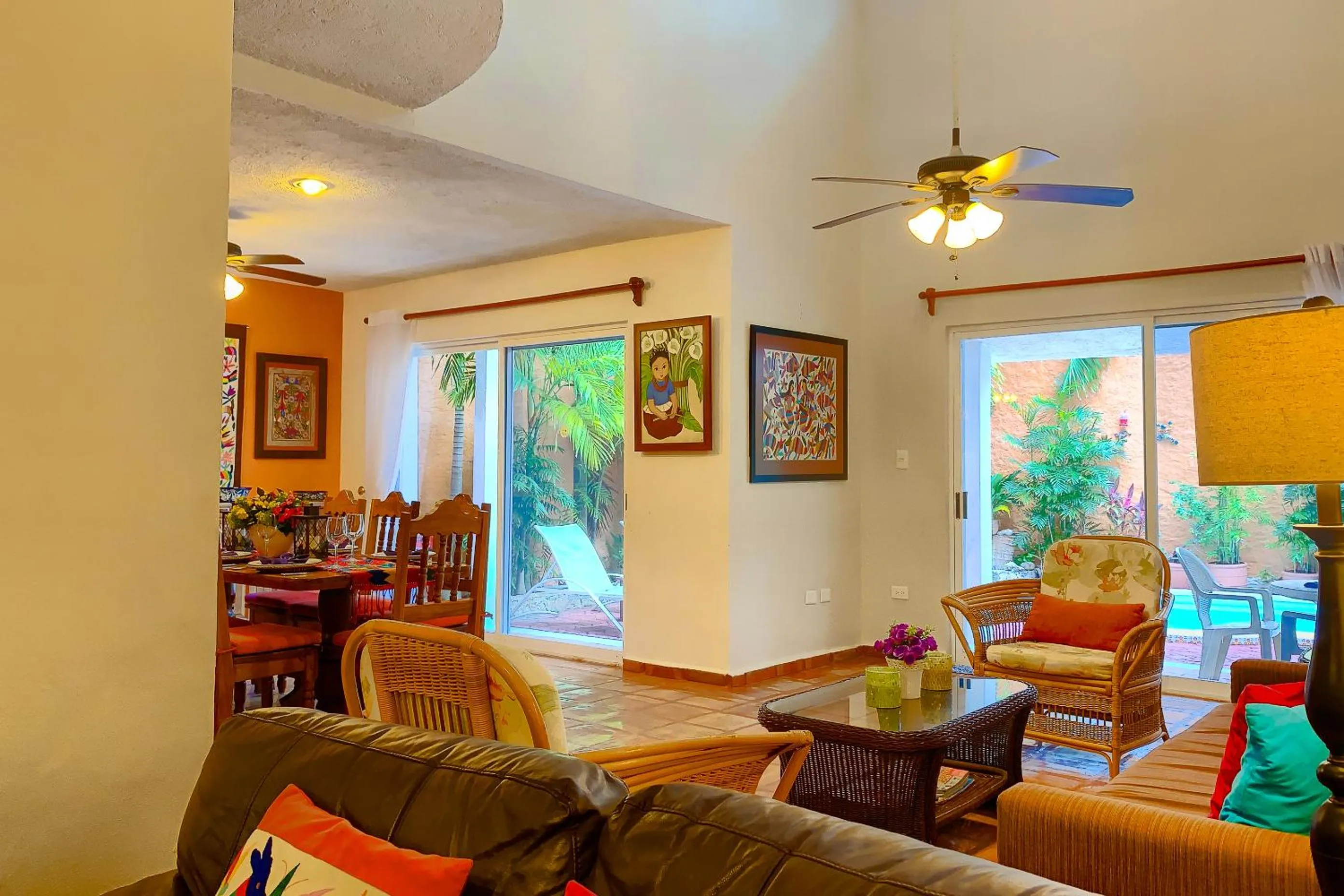 Living room in Casa Mulder - Steps to Beach Private Pool Ocean-View Roof