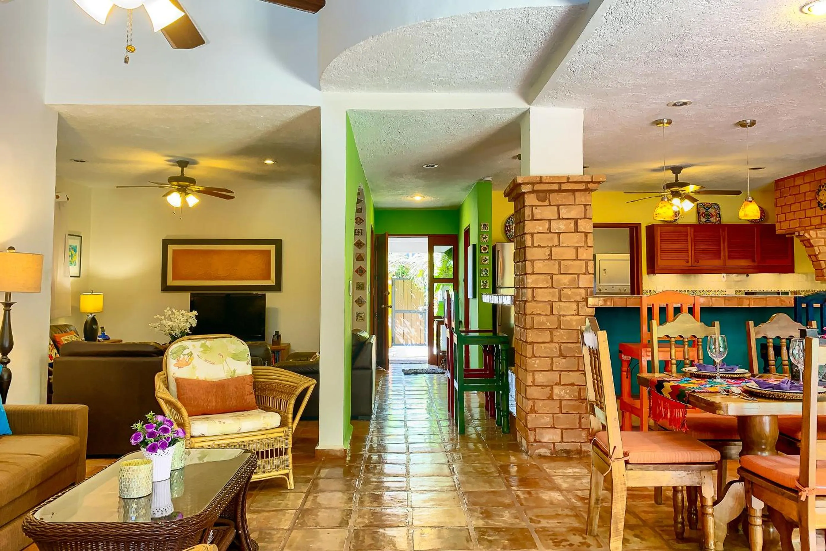 Living room in Casa Mulder - Steps to Beach Private Pool Ocean-View Roof