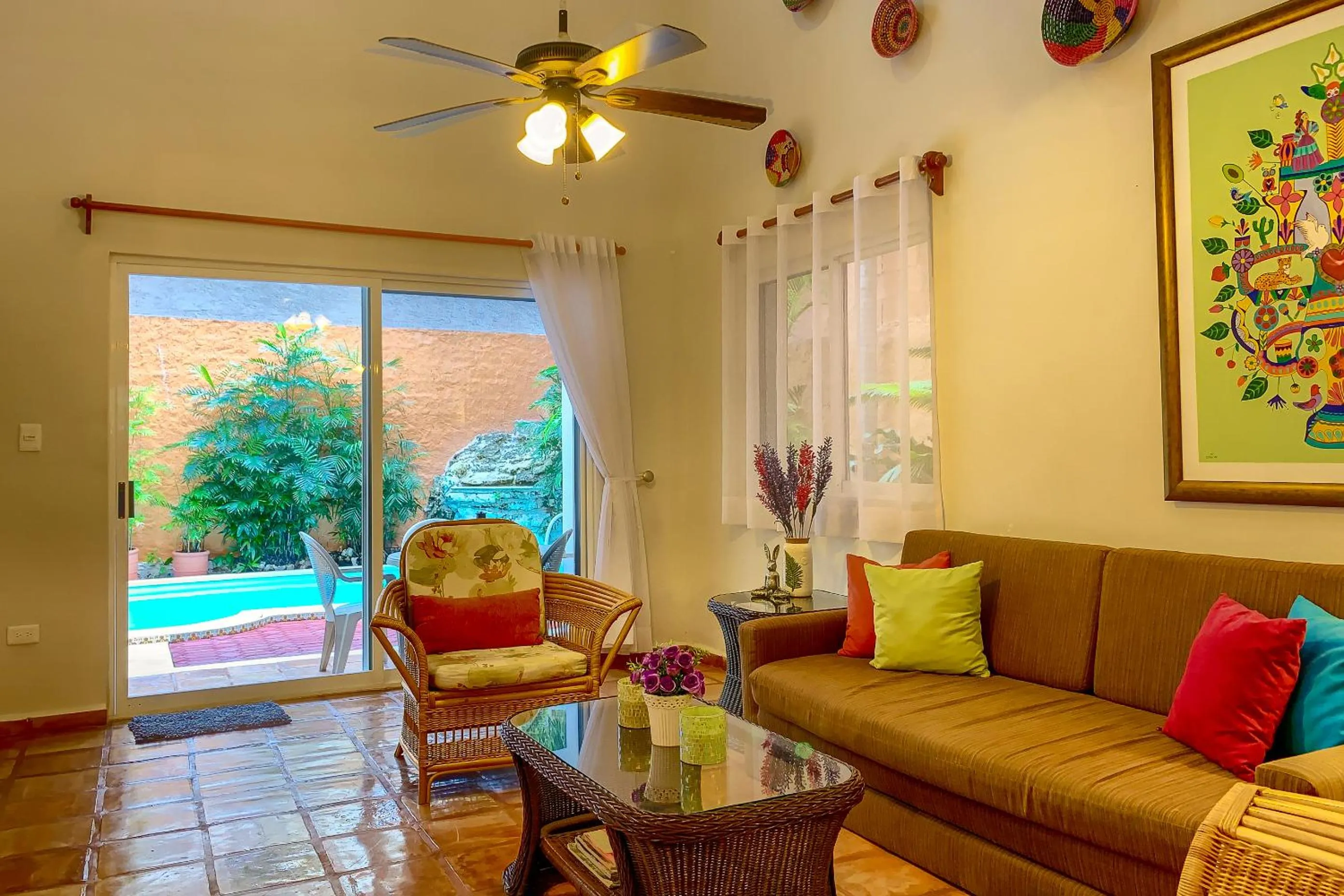 Living room in Casa Mulder - Steps to Beach Private Pool Ocean-View Roof