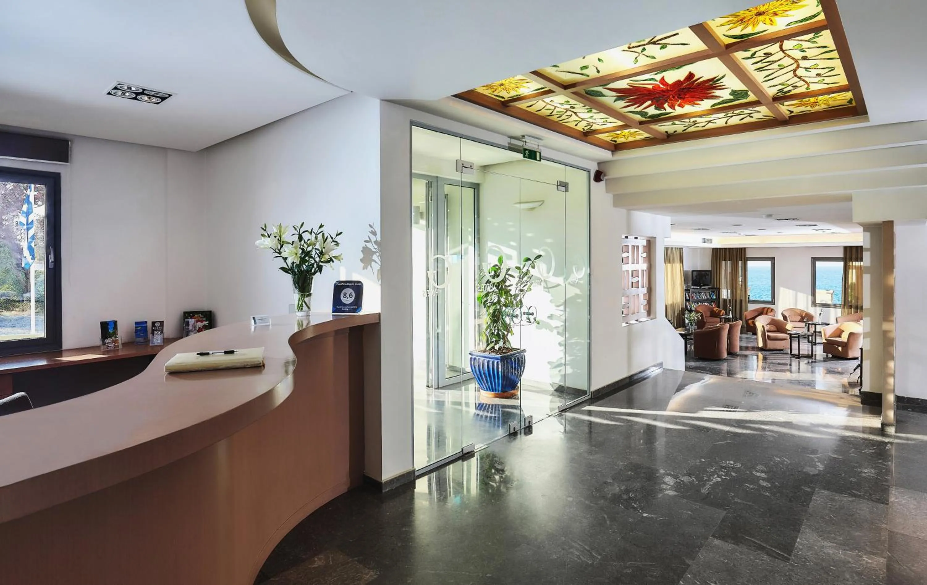 Lobby or reception in Panormo Beach Hotel