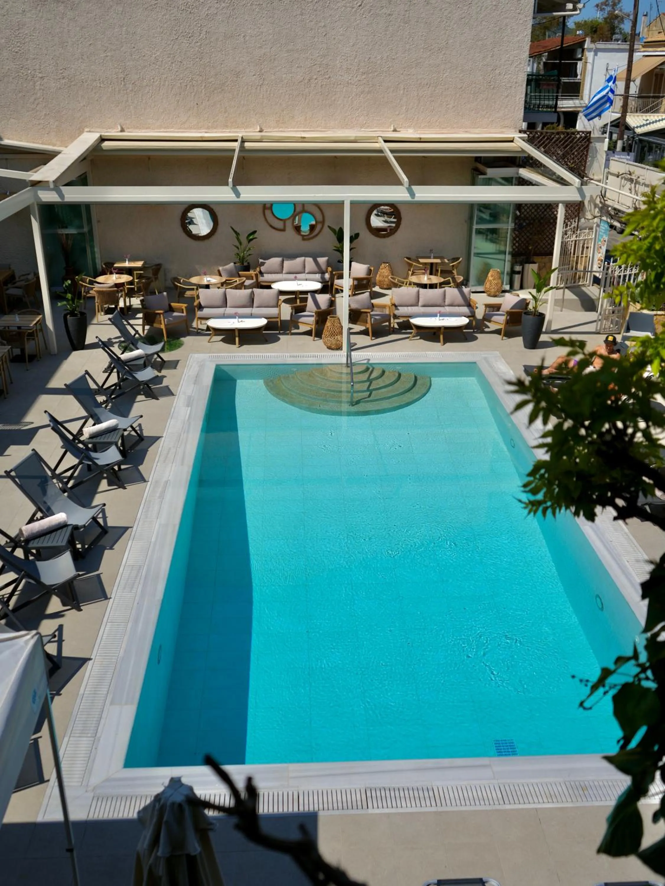 Pool view in Telesilla Hotel