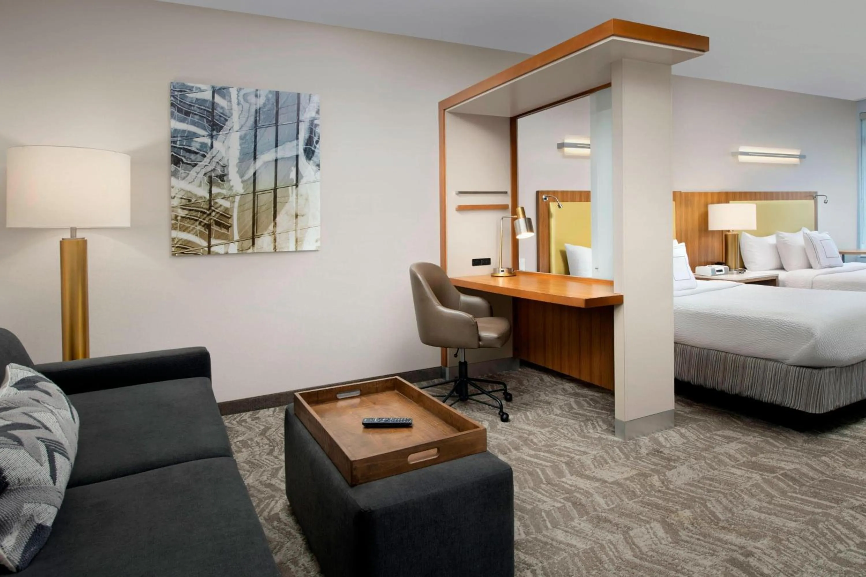 Living room, Bed in SpringHill Suites Potomac Mills Woodbridge