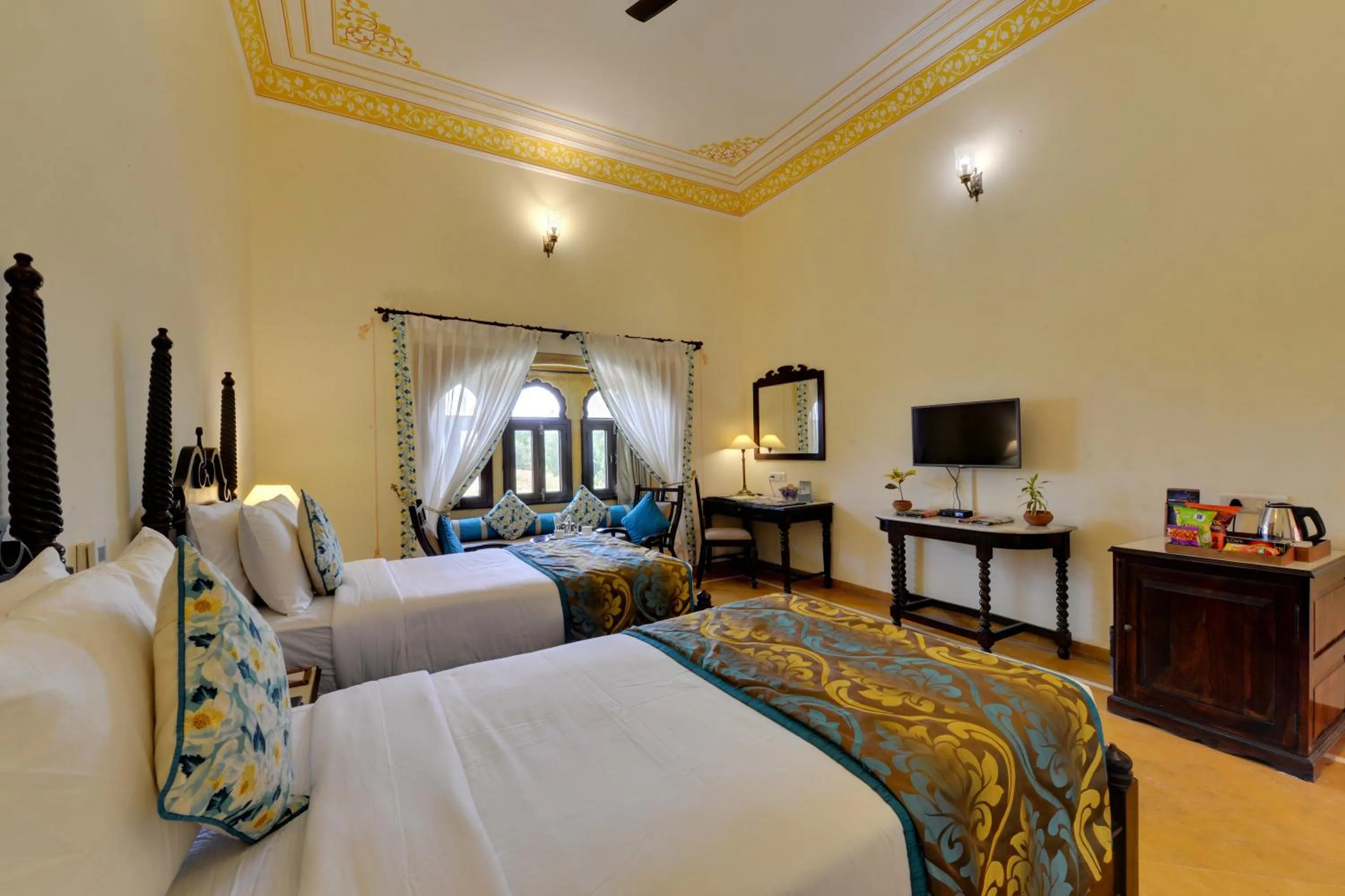 Dining area, Bed in SKK The Fern An Ecotel Hotel, Jaisalmer