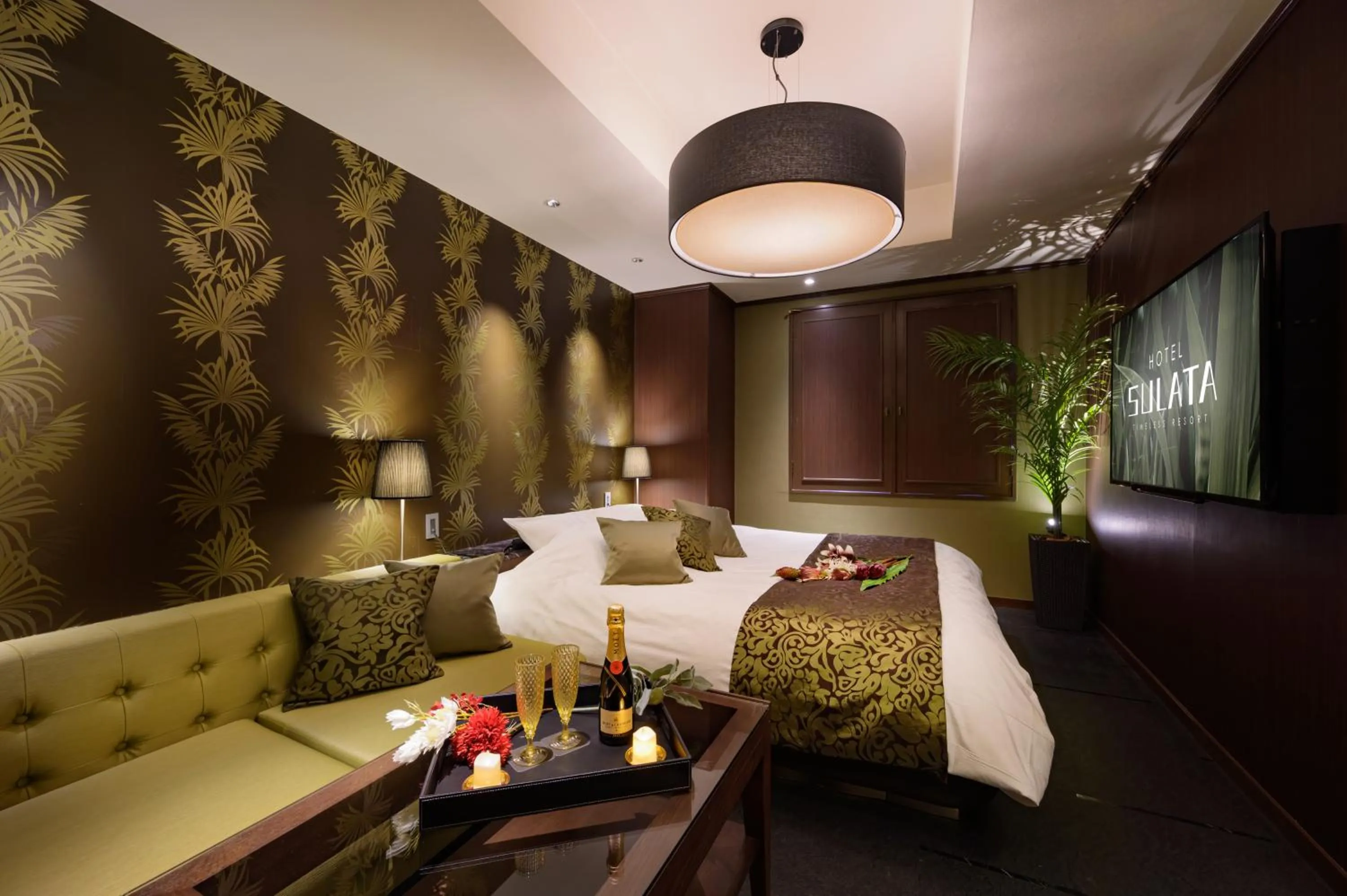 Bed in HOTEL SULATA GIFU HASHIMA (Adult Only)