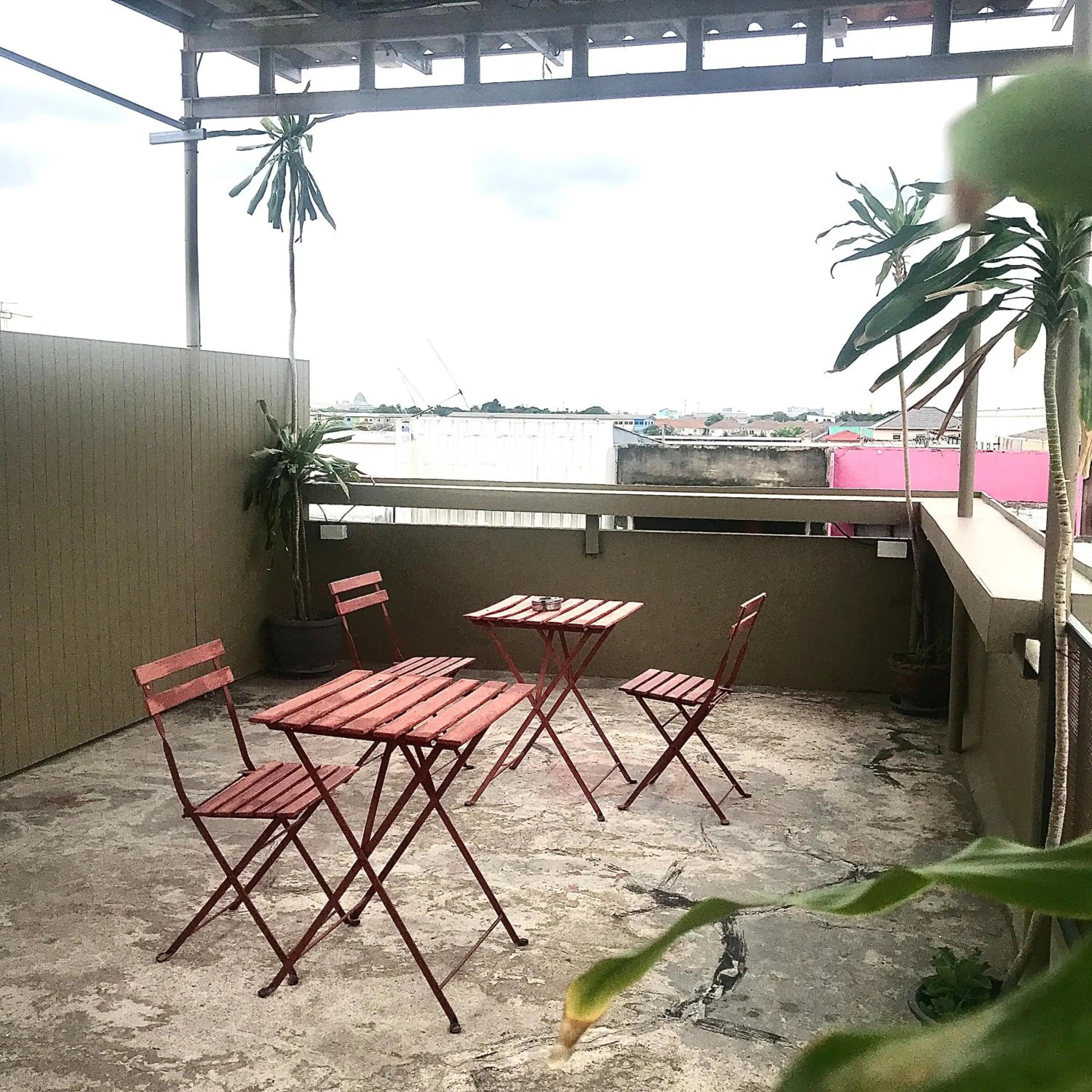 Balcony/Terrace in Beige Poshtels + Netflix