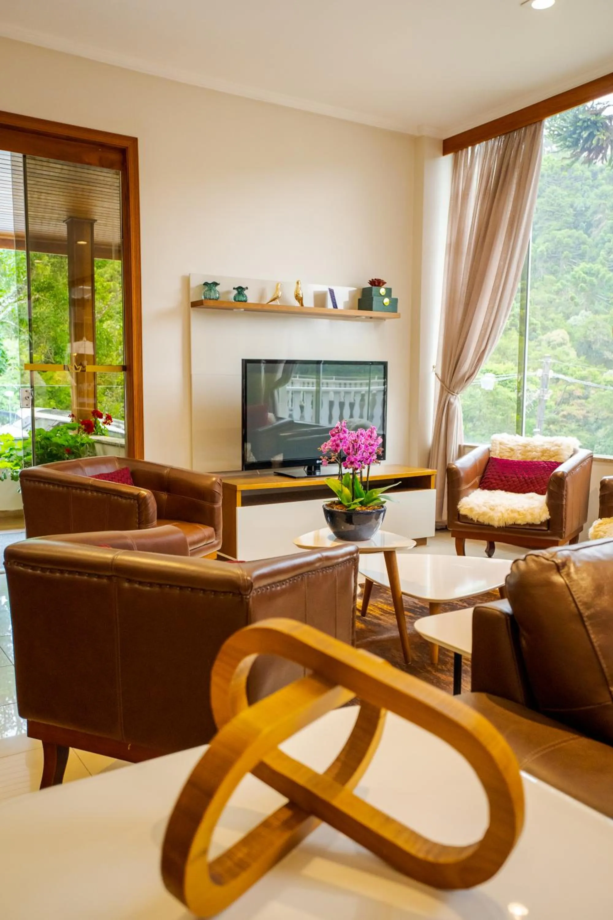 Communal lounge/ TV room in Pousada Grandchamp - Campos do Jordao