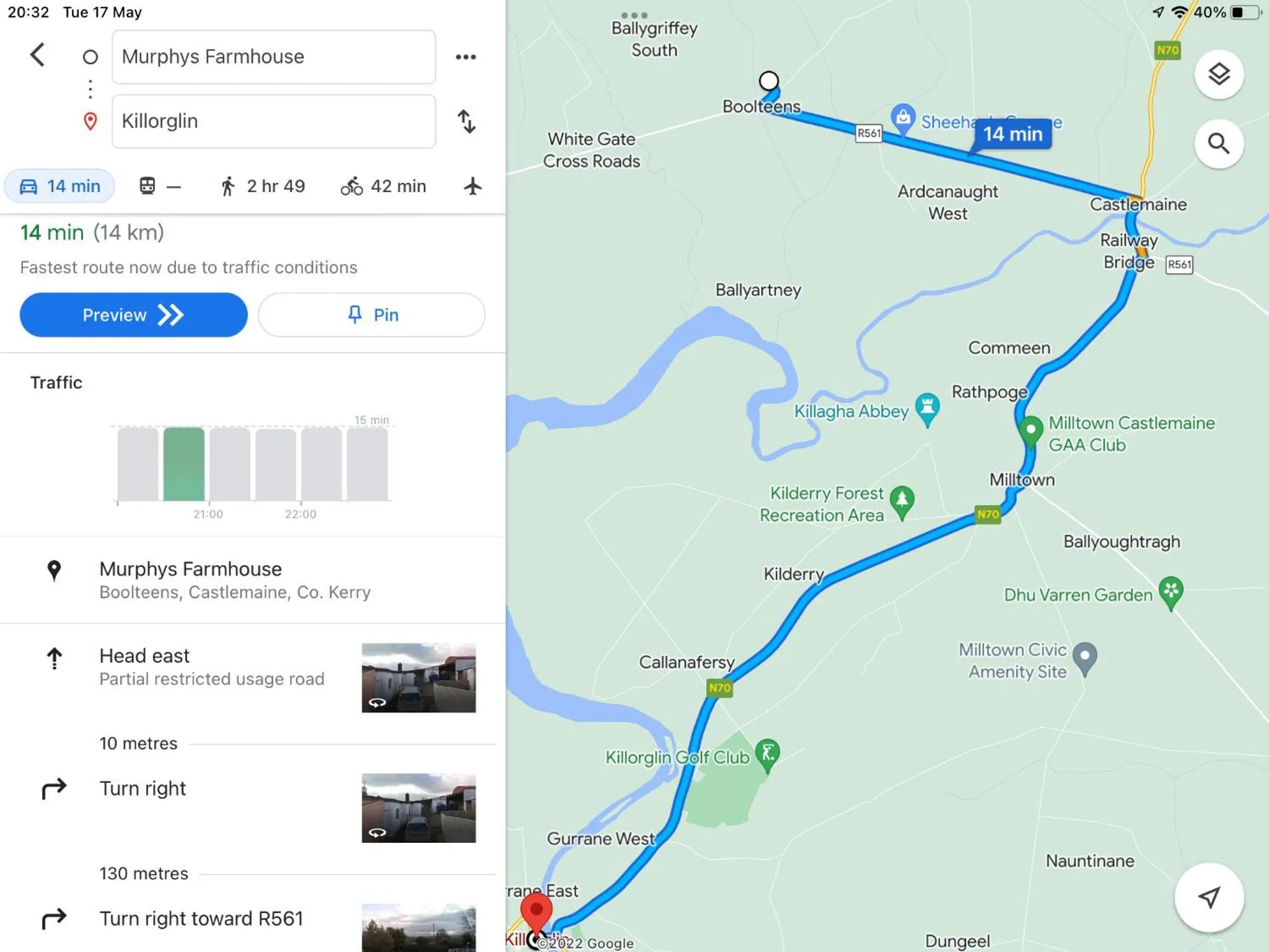 Landmark view in Murphys Farmhouse B&B