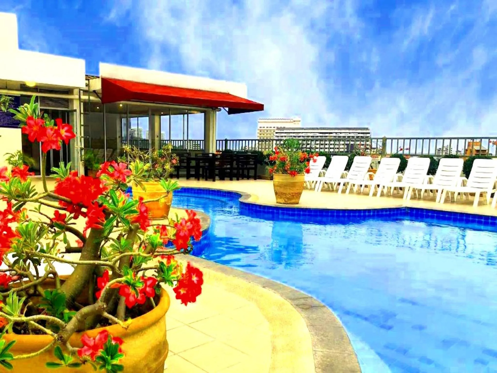 Swimming pool in Piyada Residence By TecHotels - Guest Friendly - Near to Beach, Famous Walking Street - Night Clubs , Bars & Discos