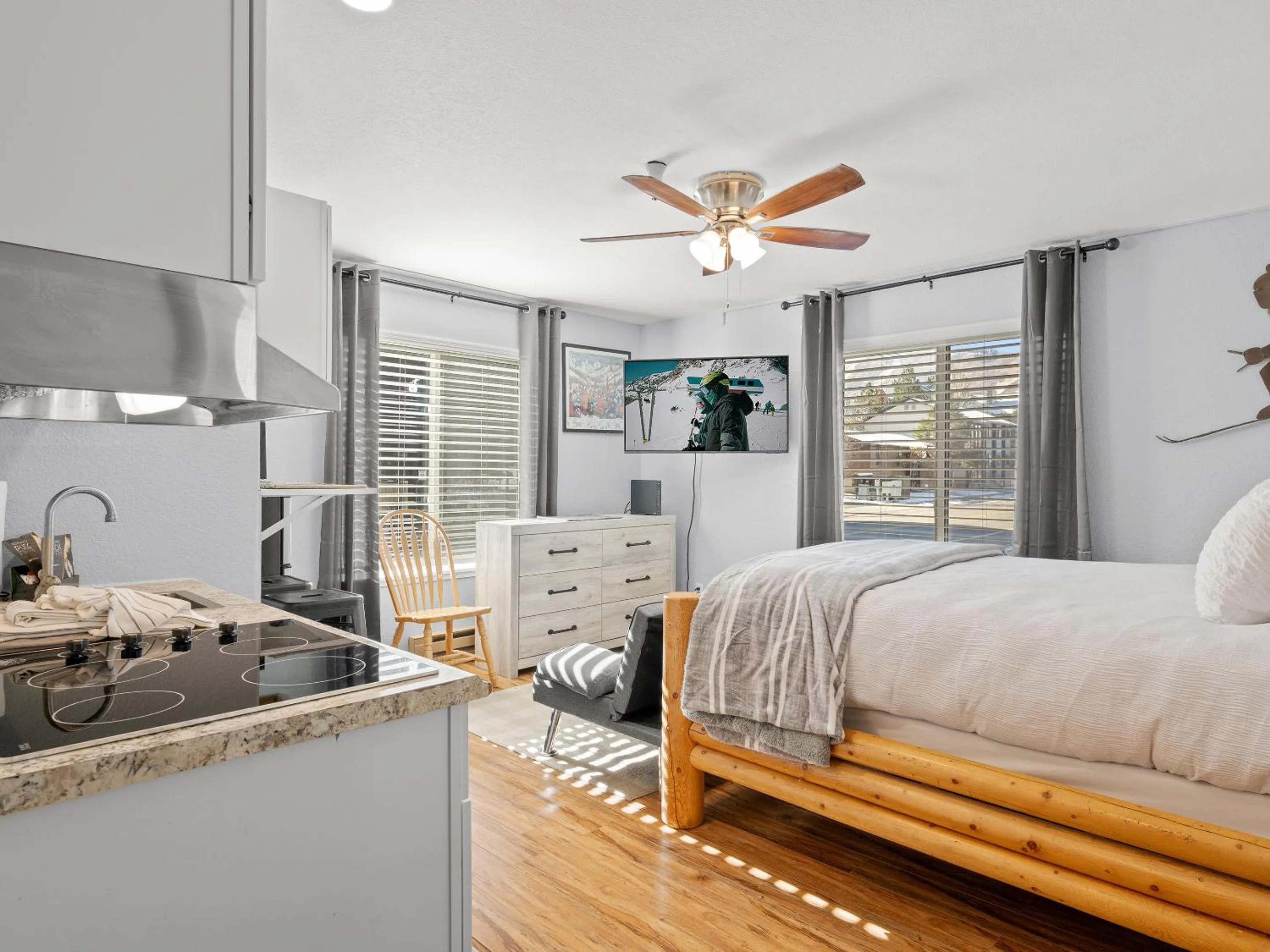 Bed in Carriage House Condominiums by All Seasons Resort Lodging