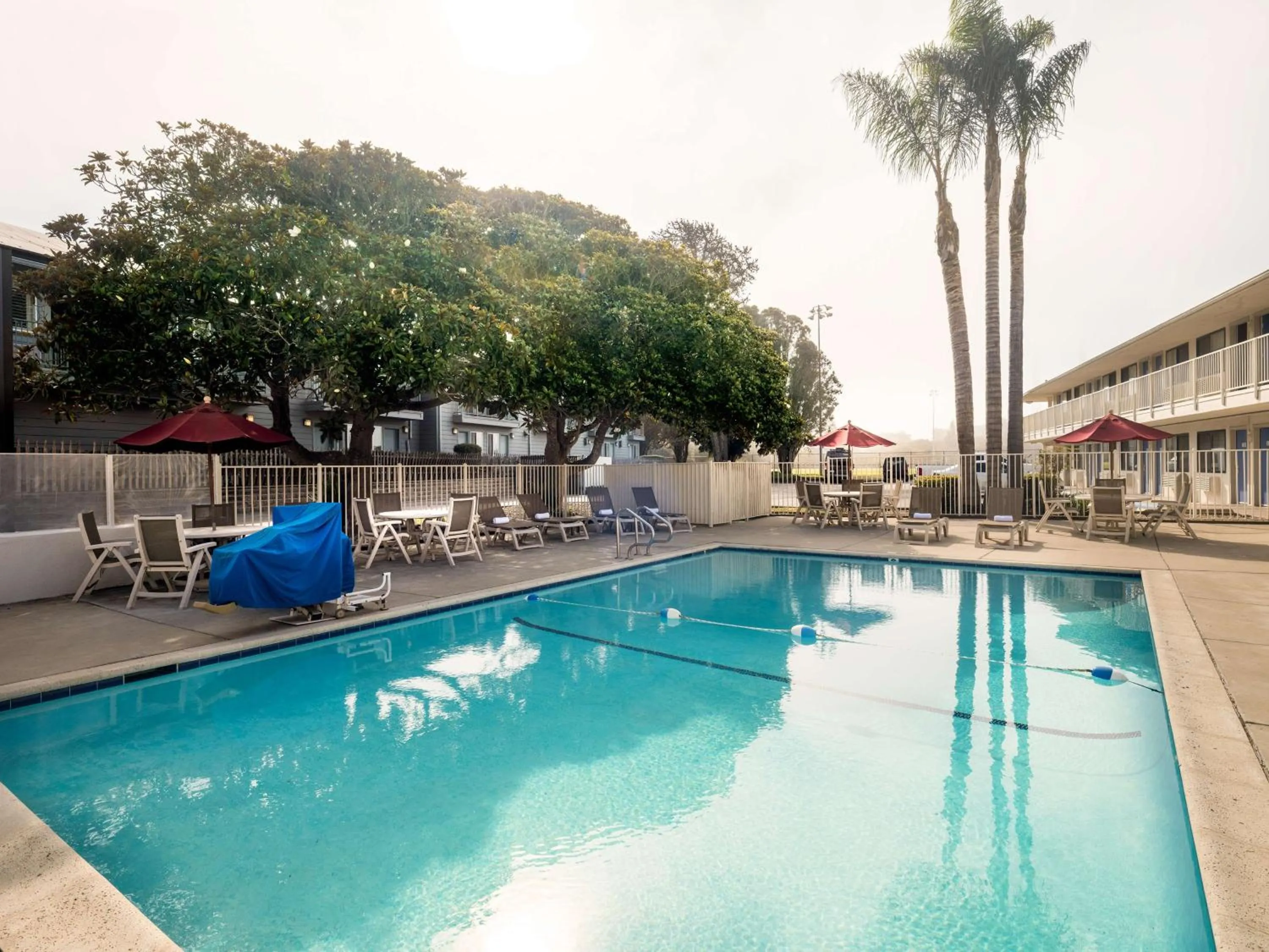 Pool view in Motel 6-Morro Bay, CA