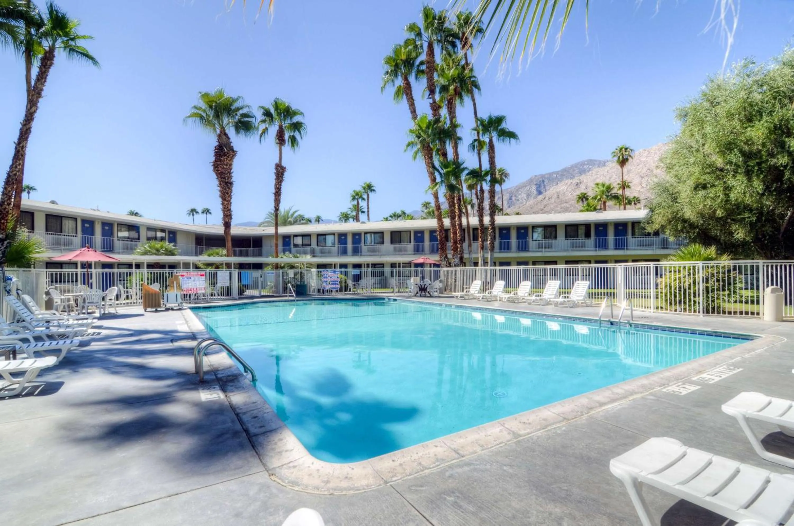 Pool view in Motel 6-Palm Springs, CA - East - Palm Canyon