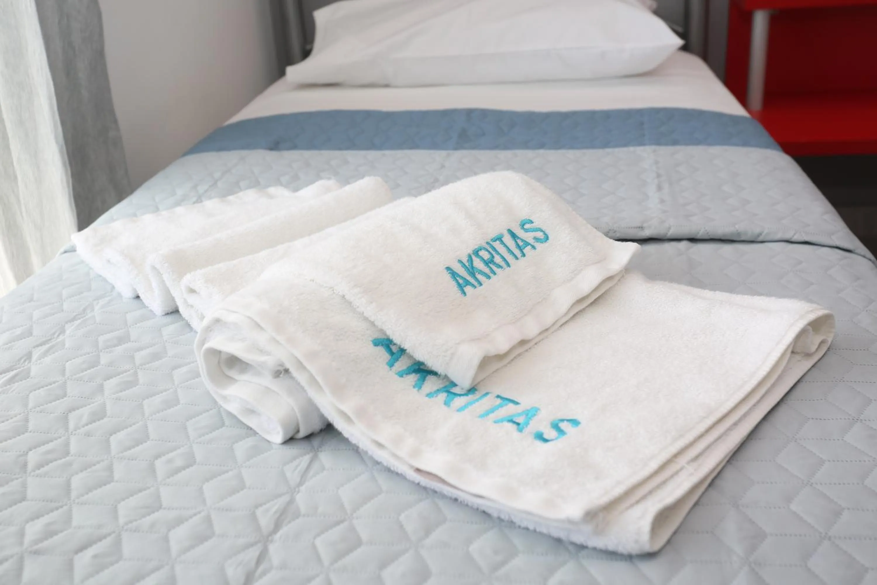 towels, Bed in Akritas Hotel Pefkochori