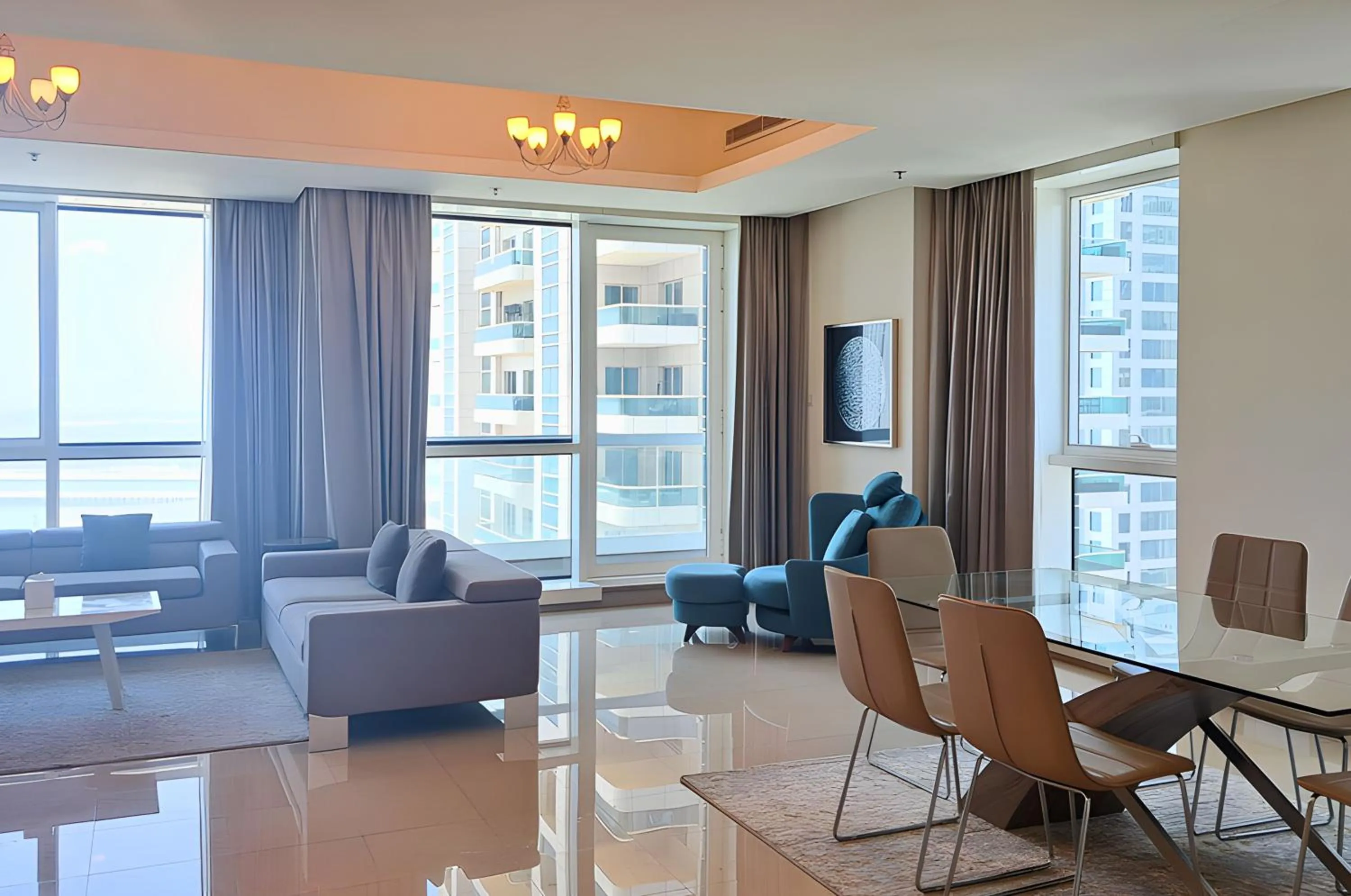 Living room in Barceló Residences Dubai Marina