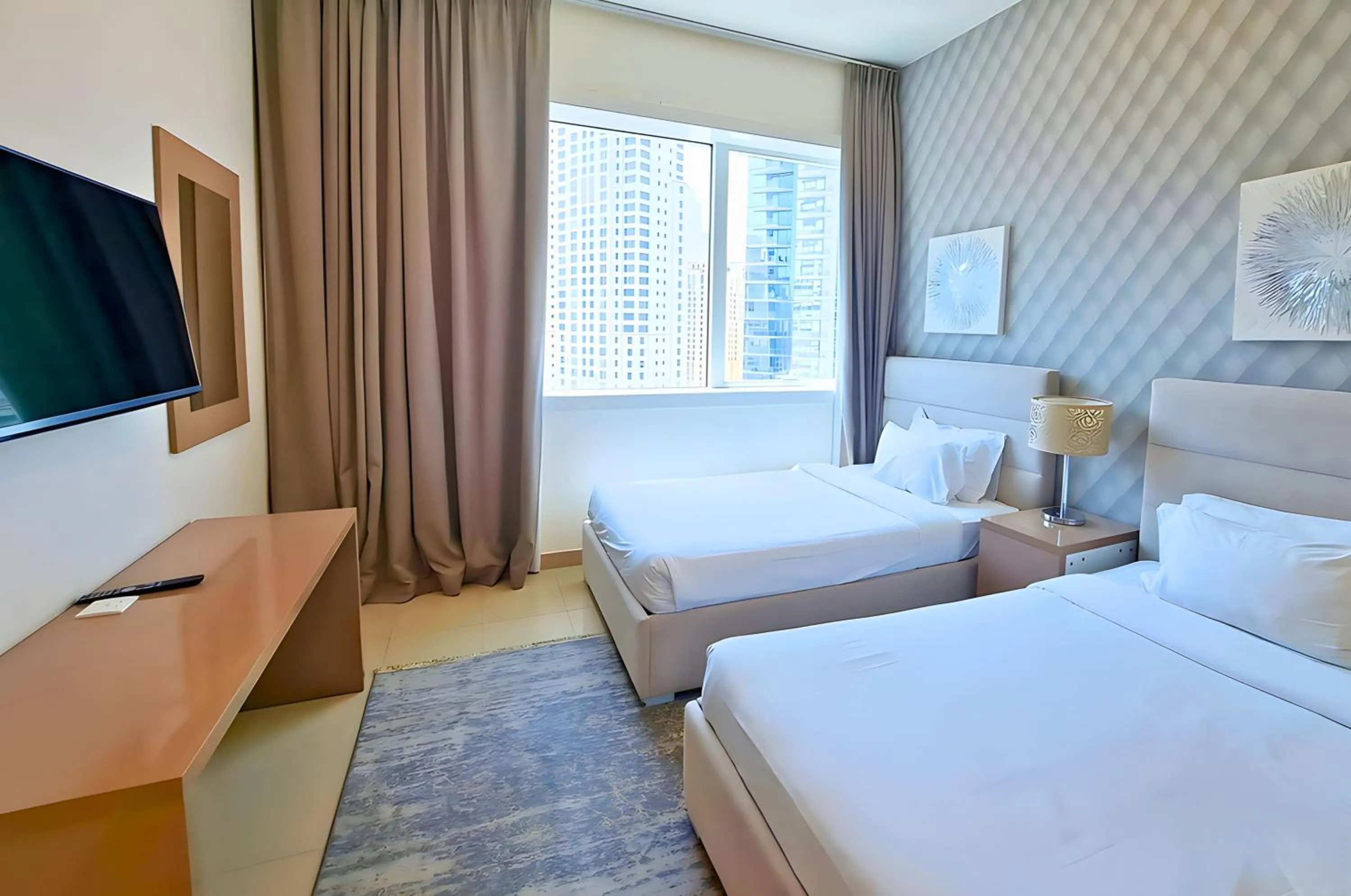 Bed in Barceló Residences Dubai Marina