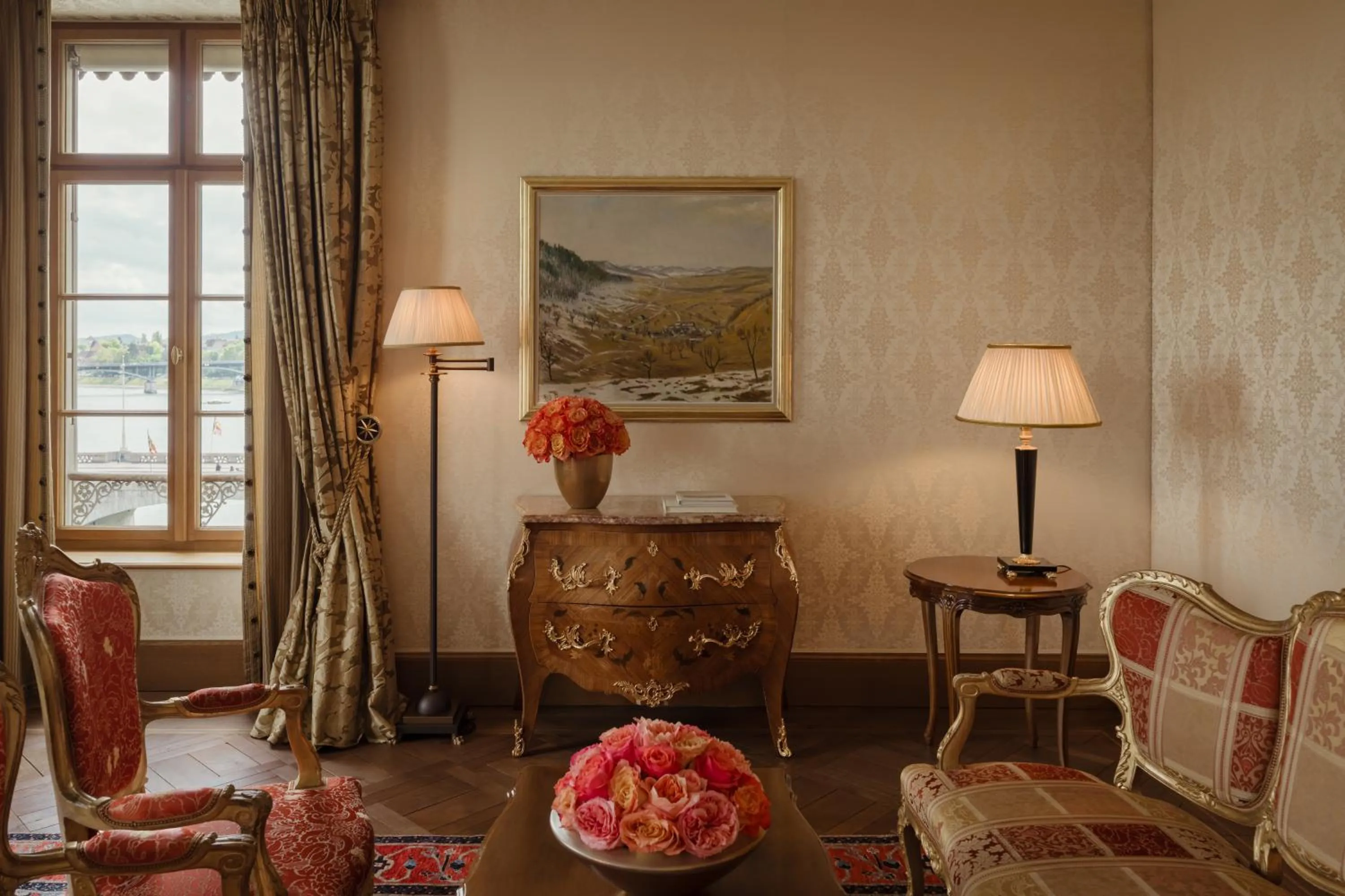 Seating area in Grand Hotel LES TROIS ROIS