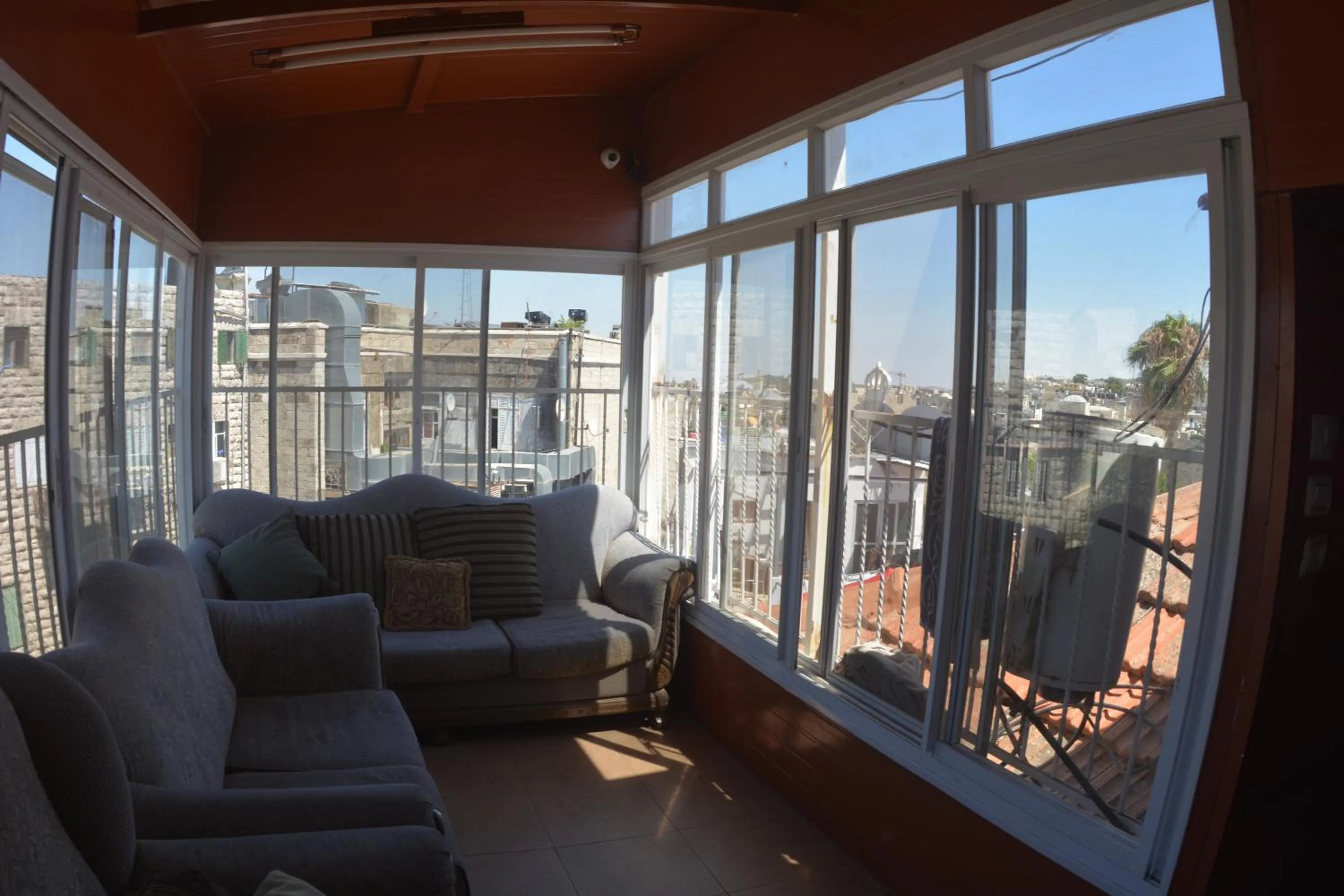 Seating area in Palm Hostel
