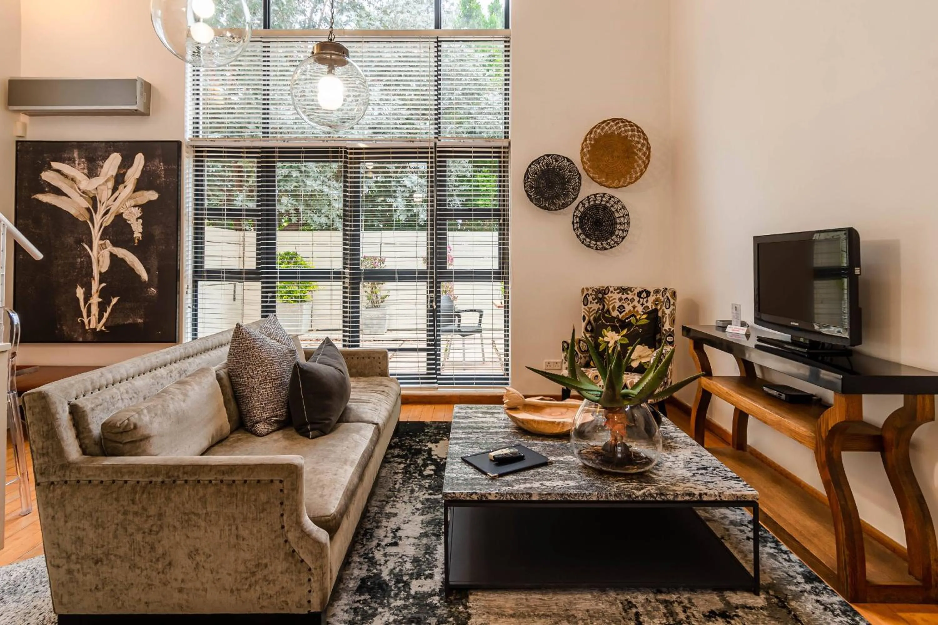 Living room in The Ivy Apartments Franschhoek