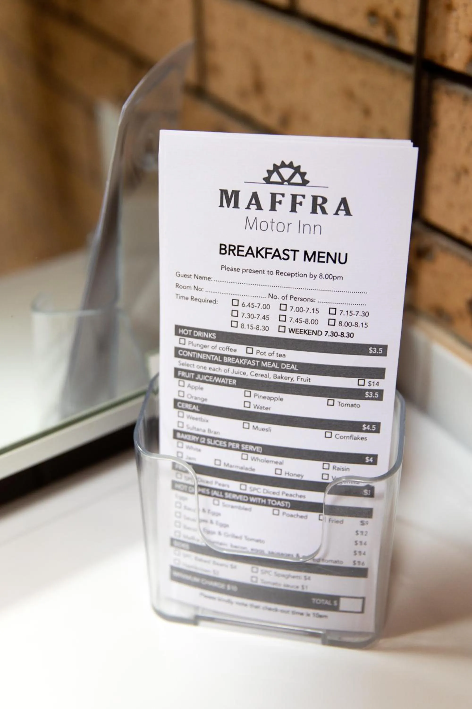 Continental breakfast in Maffra Motor Inn