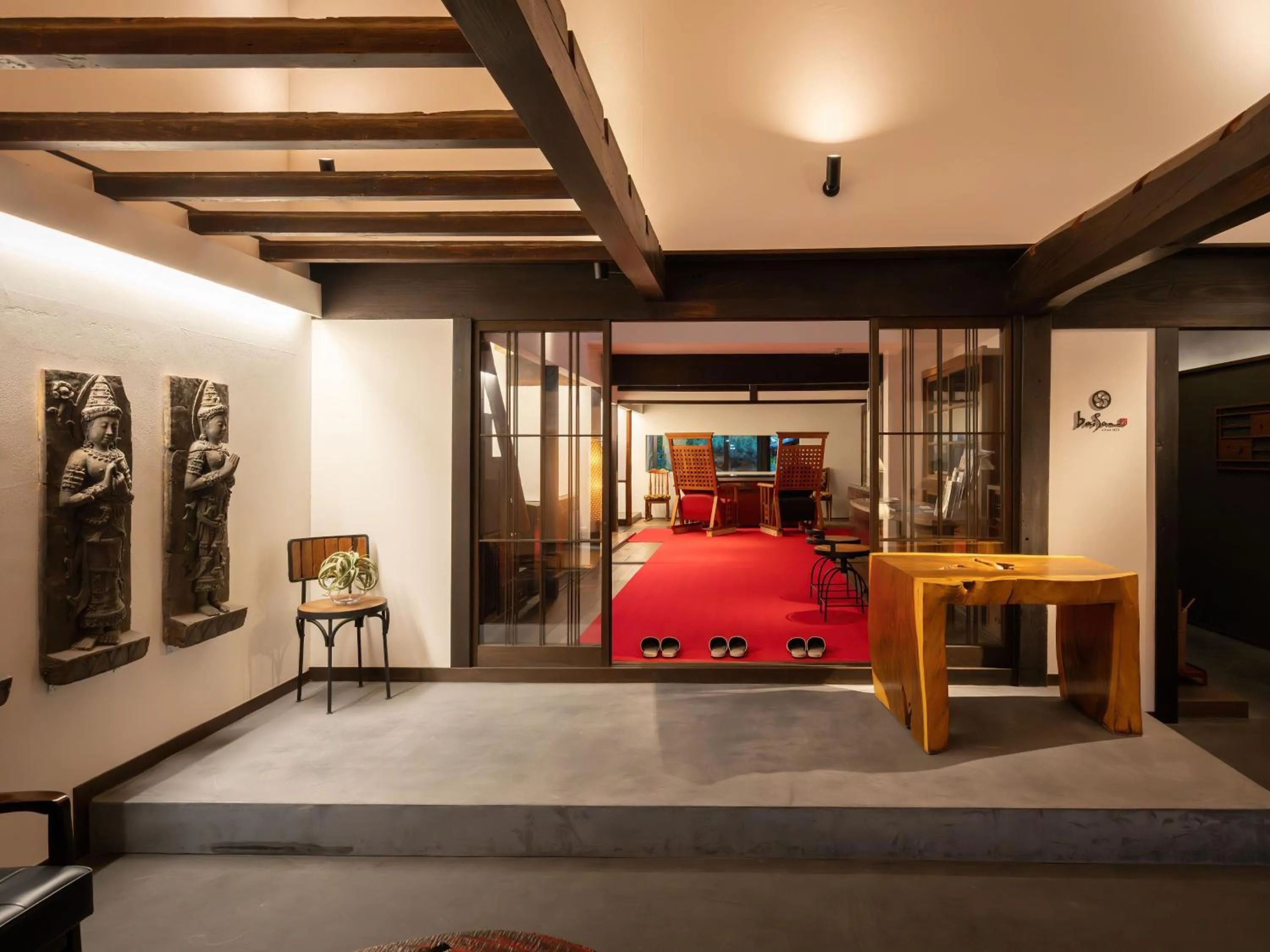 Decorative detail, Bed in Machiya Hotel oyado baison