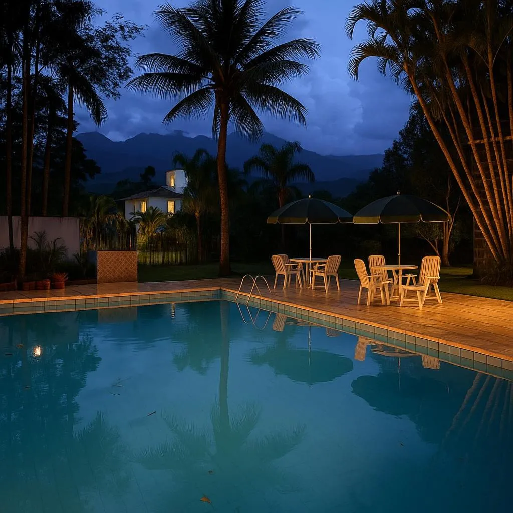 Pool view in Pousada Flor de Penedo