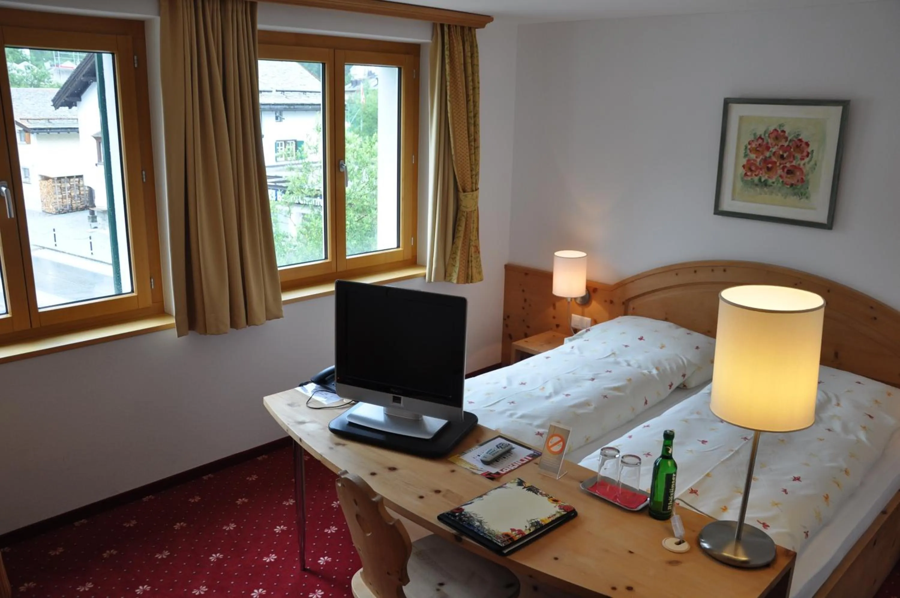 Bed in Hotel Seraina