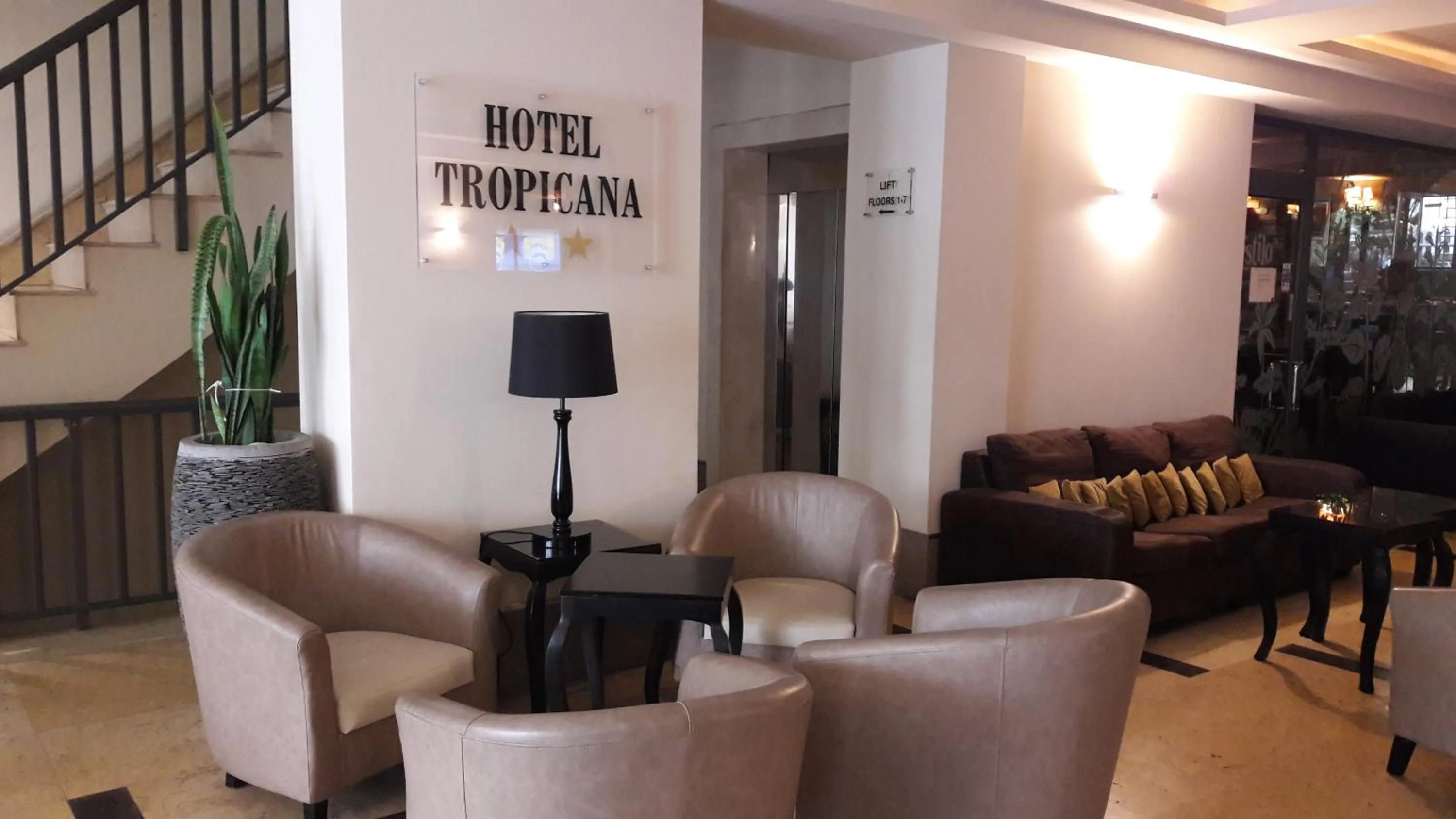 Seating area in Tropicana Hotel