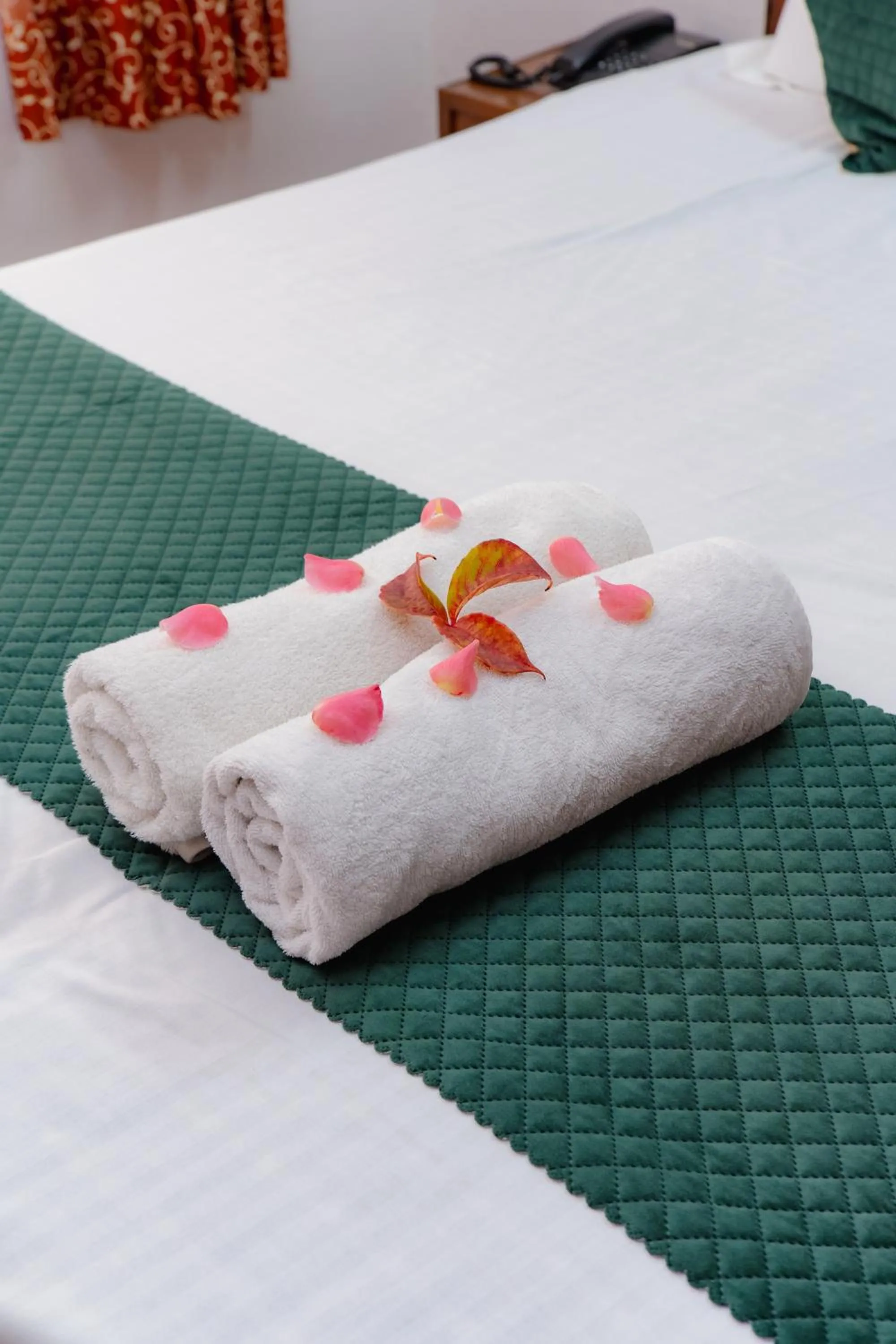 Decorative detail, Bed in Hotel Victoriya Palace,Mcleod Ganj