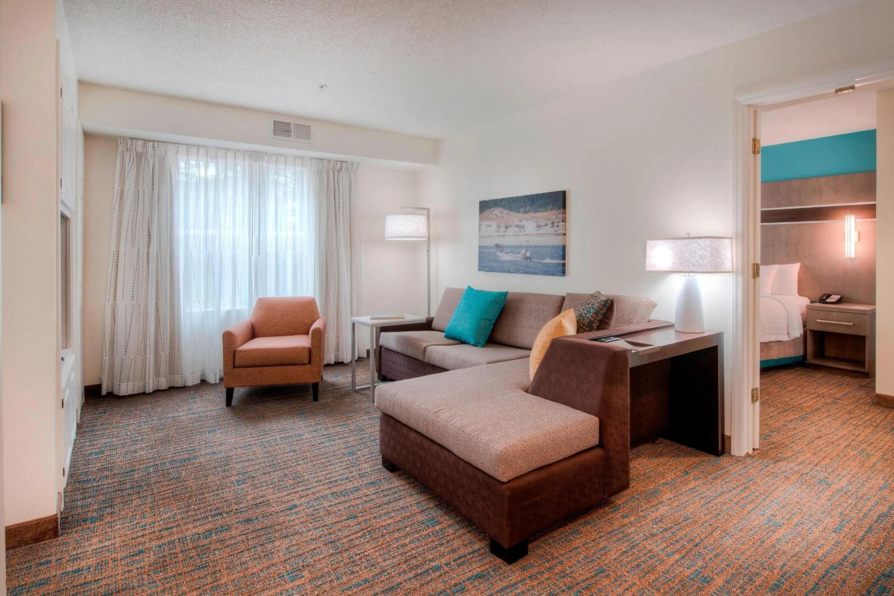 Living room, Bed in Residence Inn by Marriott Wilmington Landfall