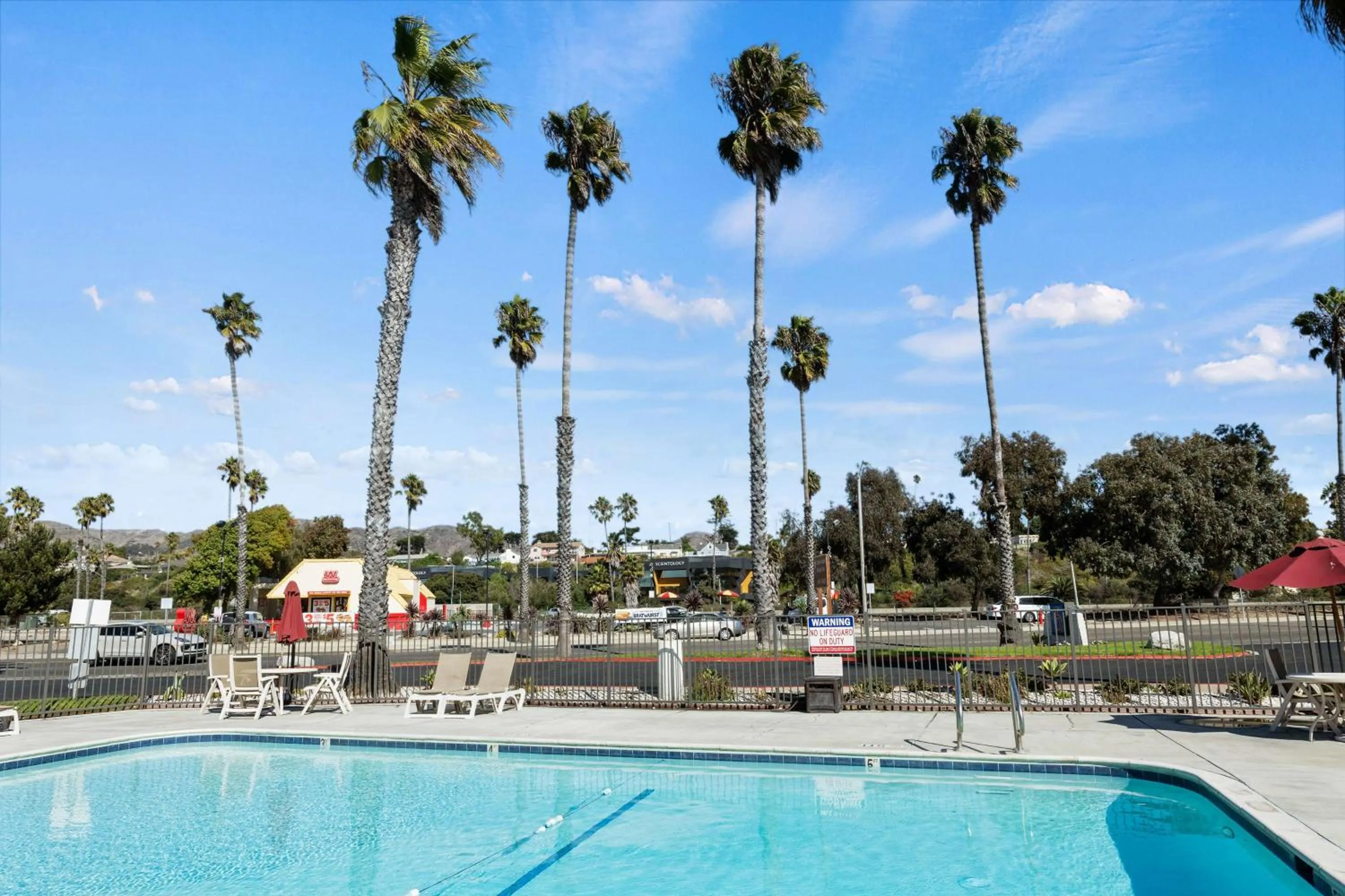 Pool view in Motel 6-Ventura, CA - Beach