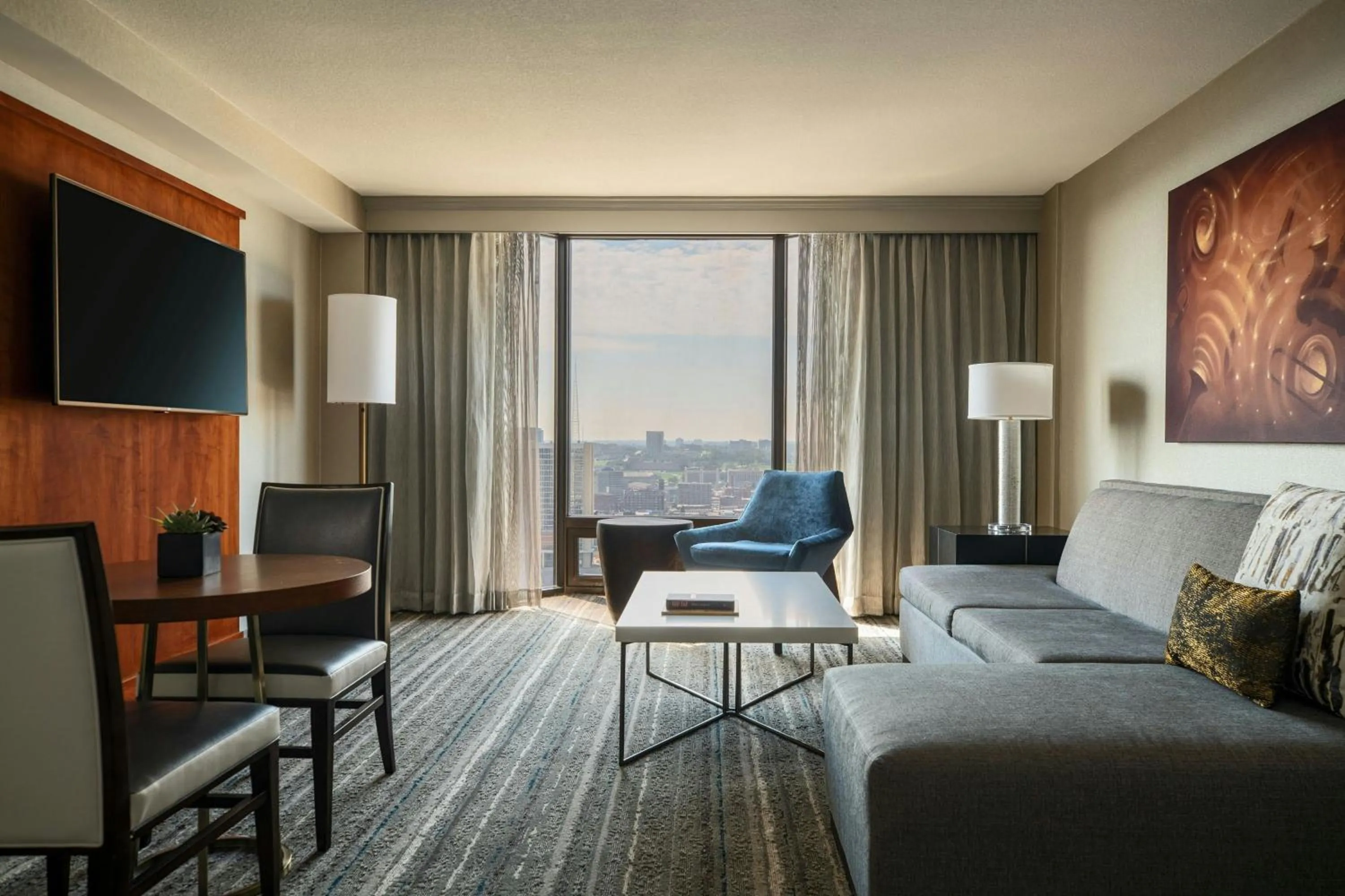 Living room in Kansas City Marriott Downtown