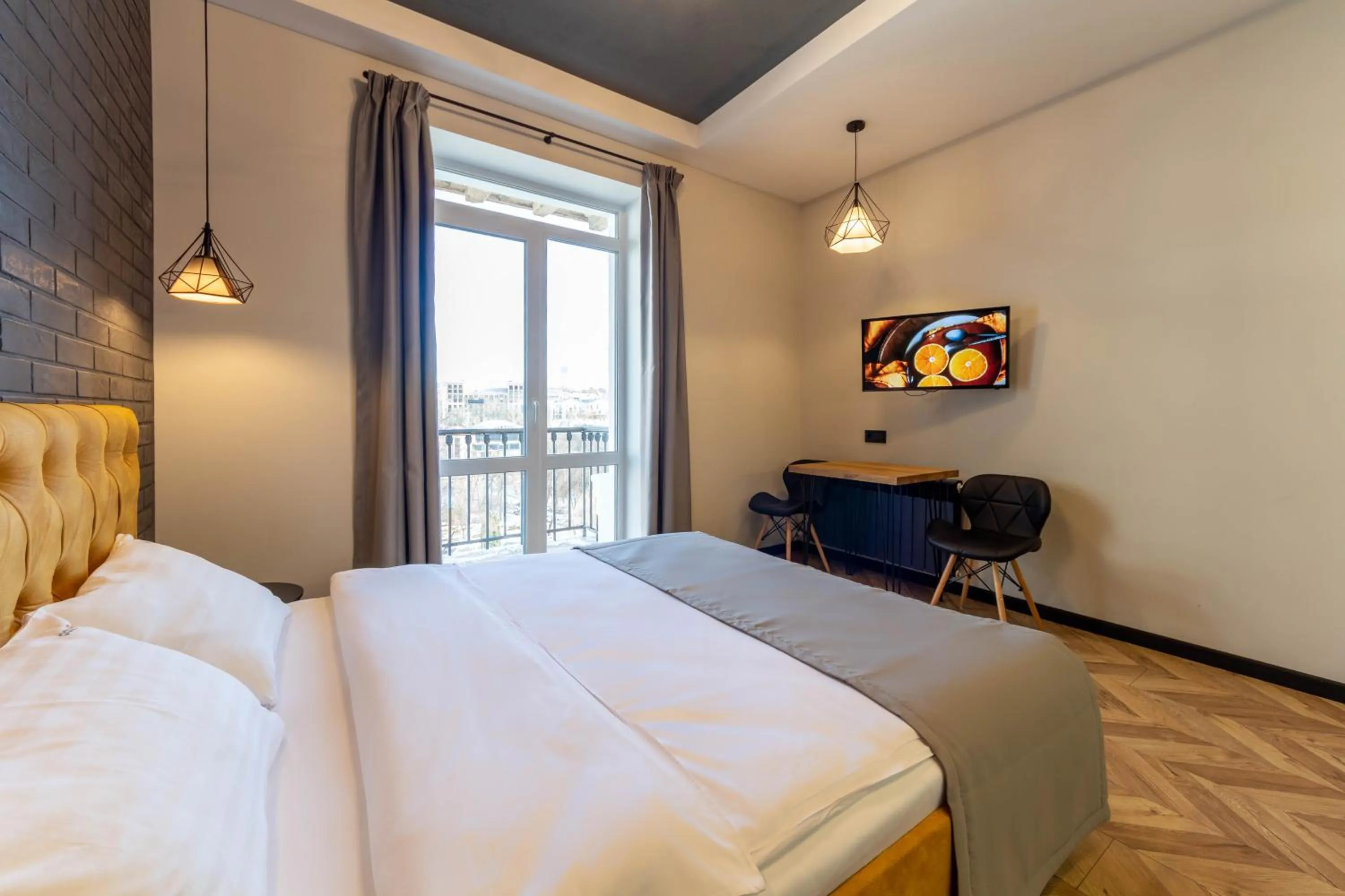 Bed in Idea Design Apart-Hotel Prorizna