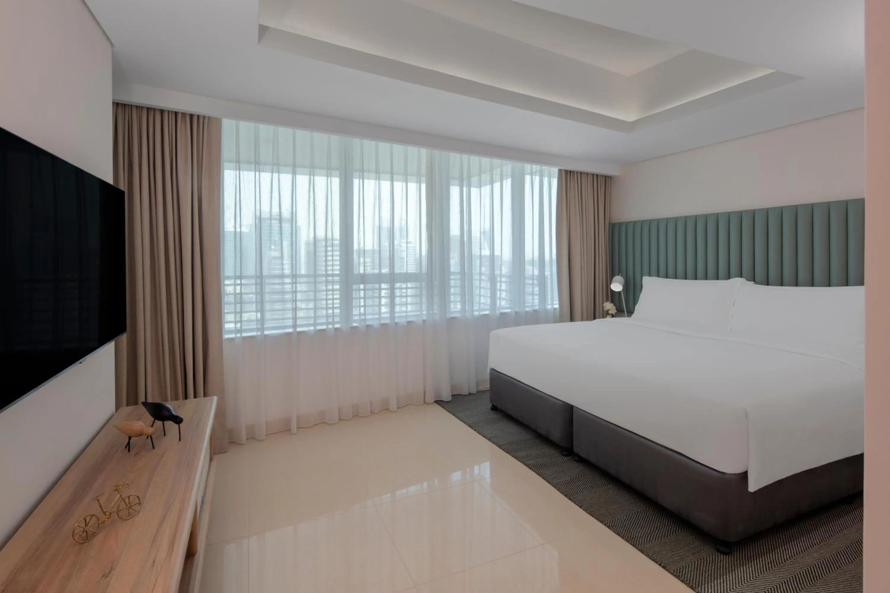 Photo of the whole room, Bed in Staybridge Suites Dubai Internet City by IHG