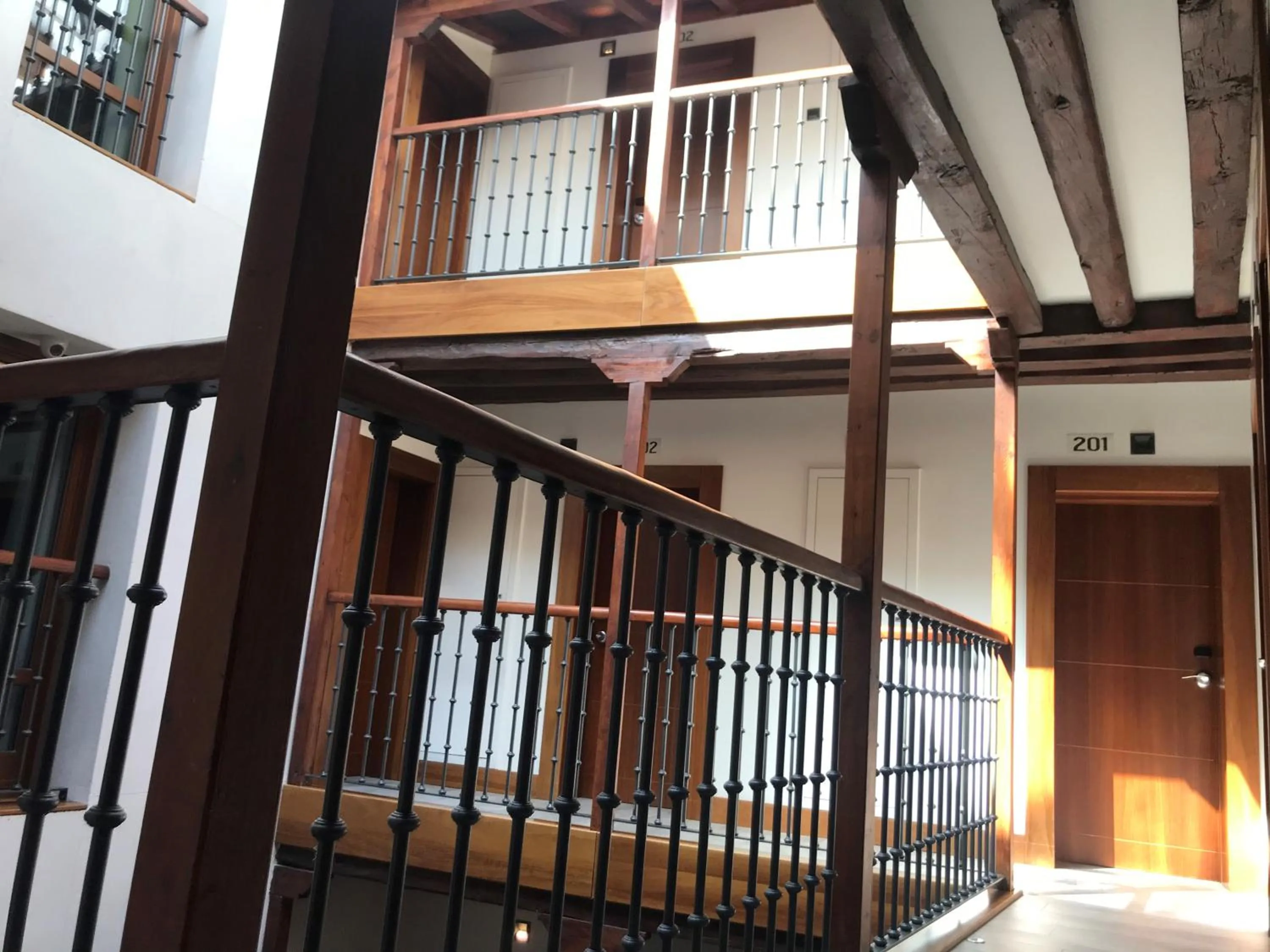 Inner courtyard view in Posada del León de Oro Boutique Hotel