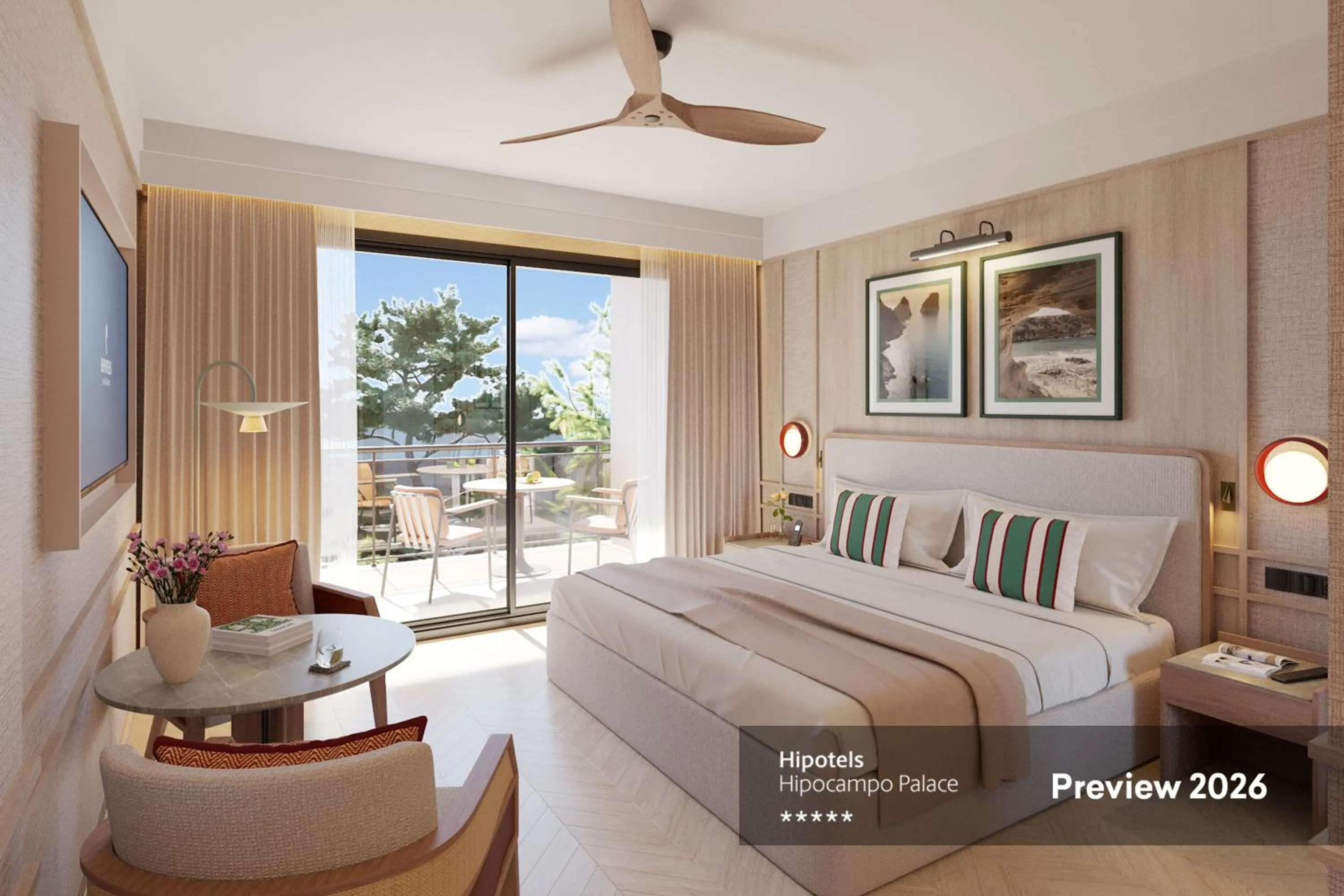 Bed in Hipotels Hipocampo Palace & Spa