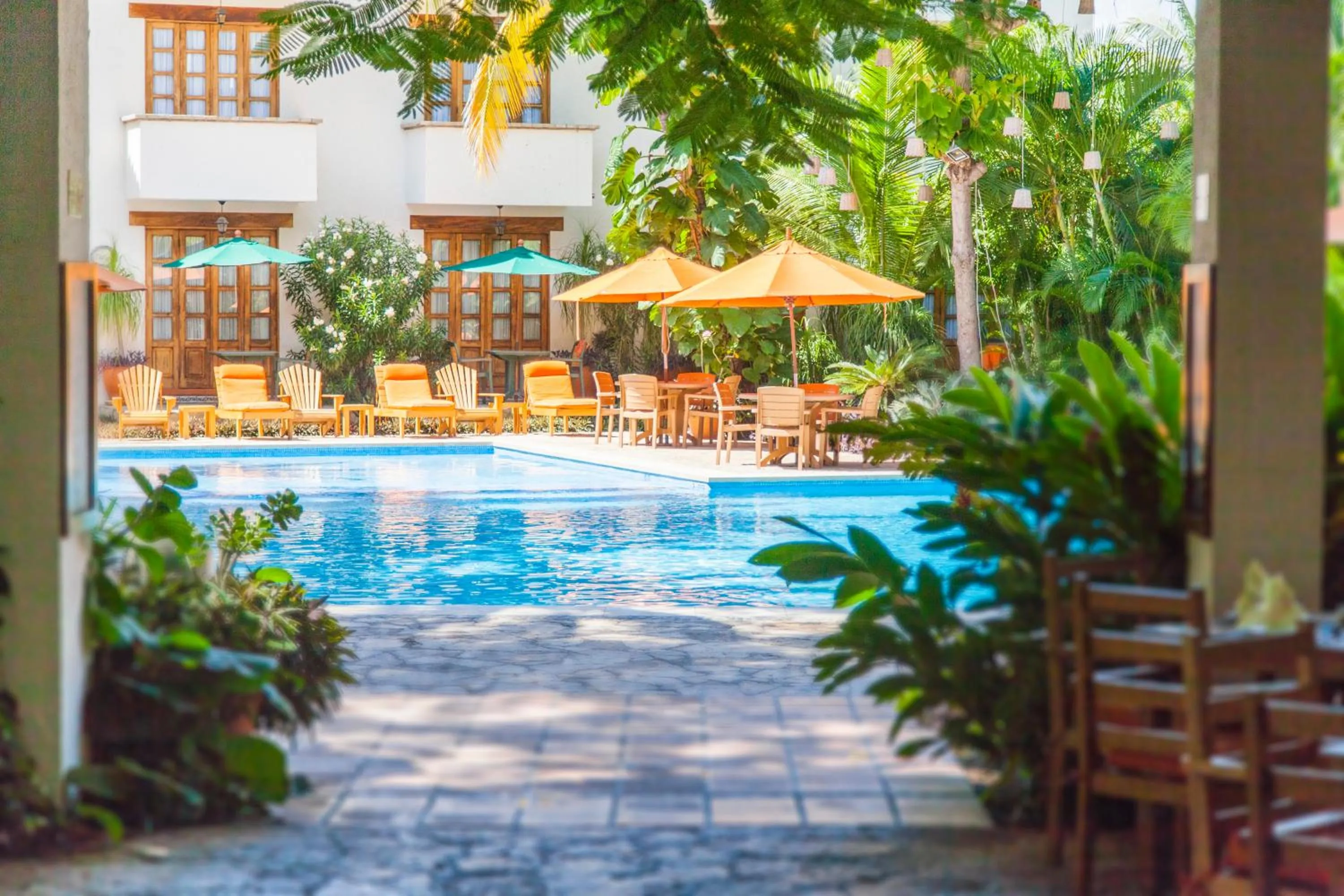 Pool view in Villa Blanca Huatulco