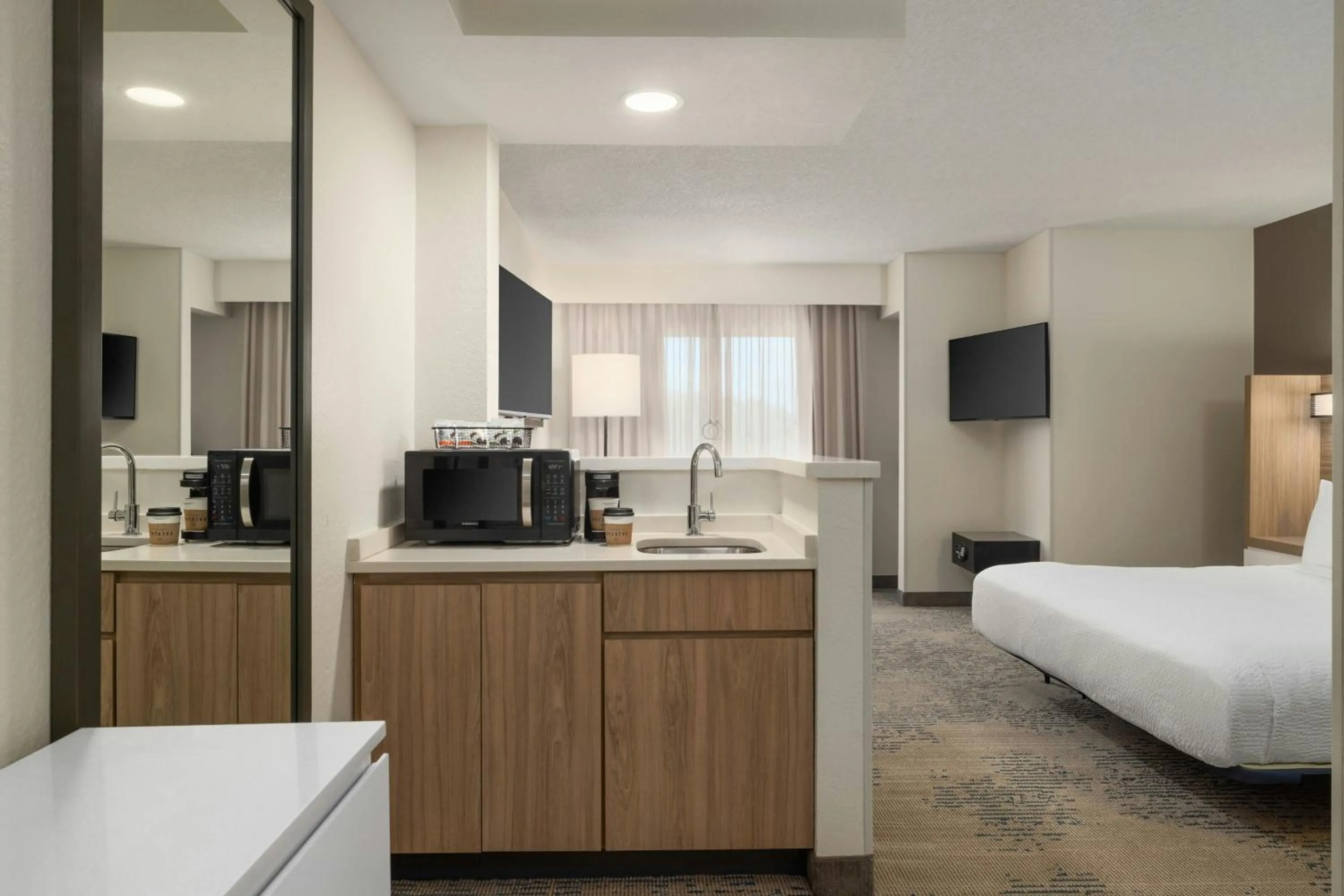 Photo of the whole room, Bed in SpringHill Suites Boca Raton