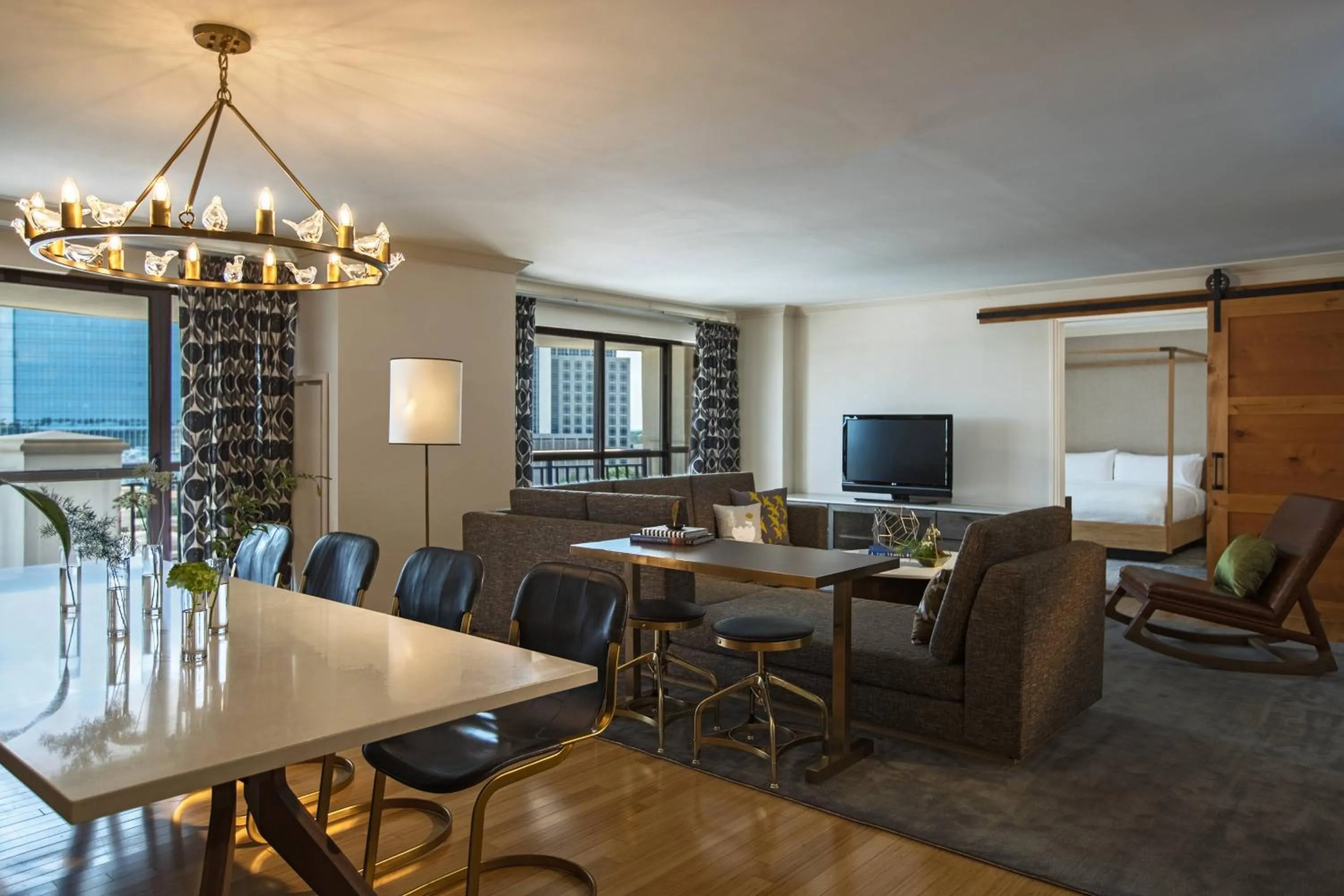 Living room in Renaissance Raleigh North Hills Hotel