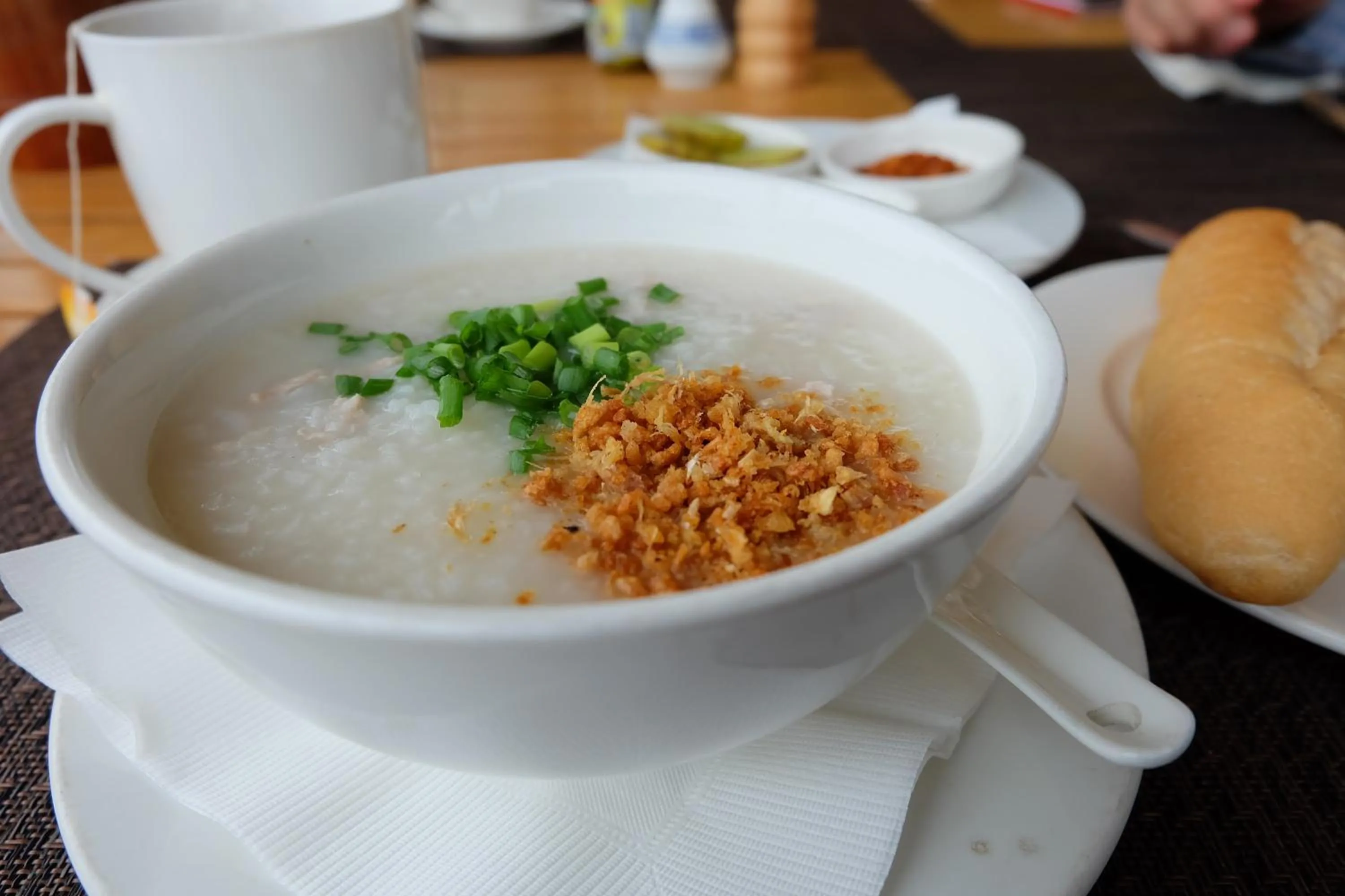 Asian breakfast in Inthira Thakhek