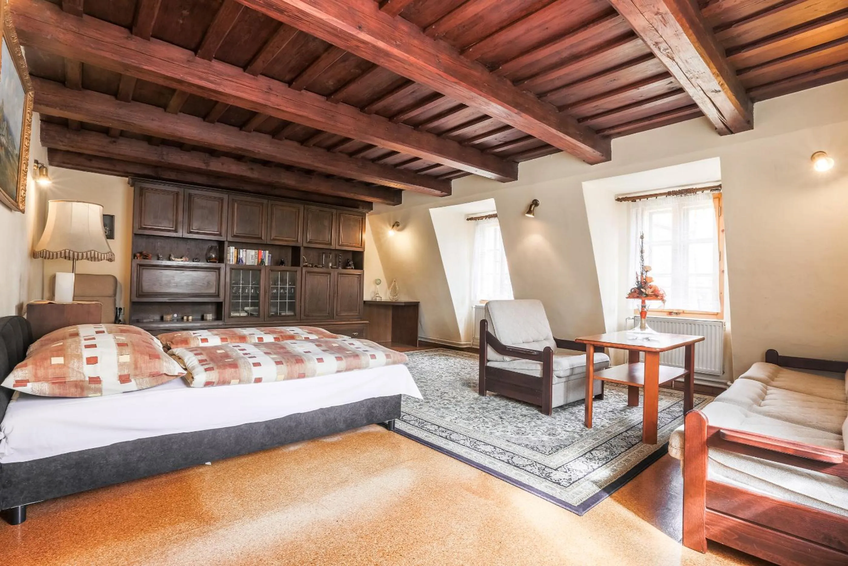 Seating area, Bed in Pension Dientzenhofer