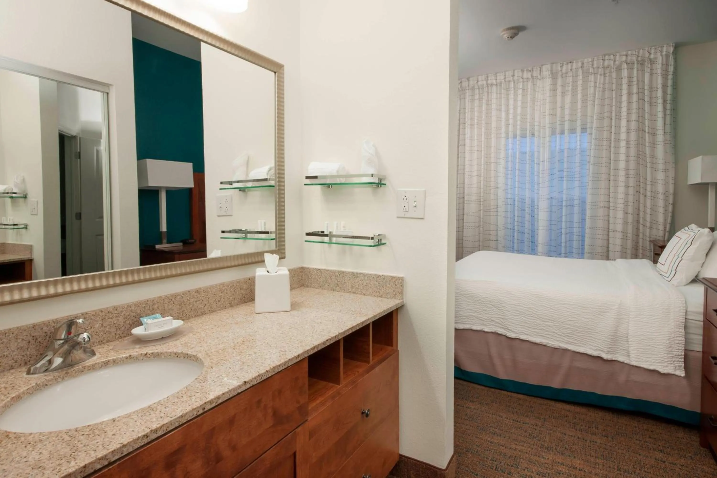 Bathroom, Bed in Residence Inn by Marriott San Antonio North Stone Oak