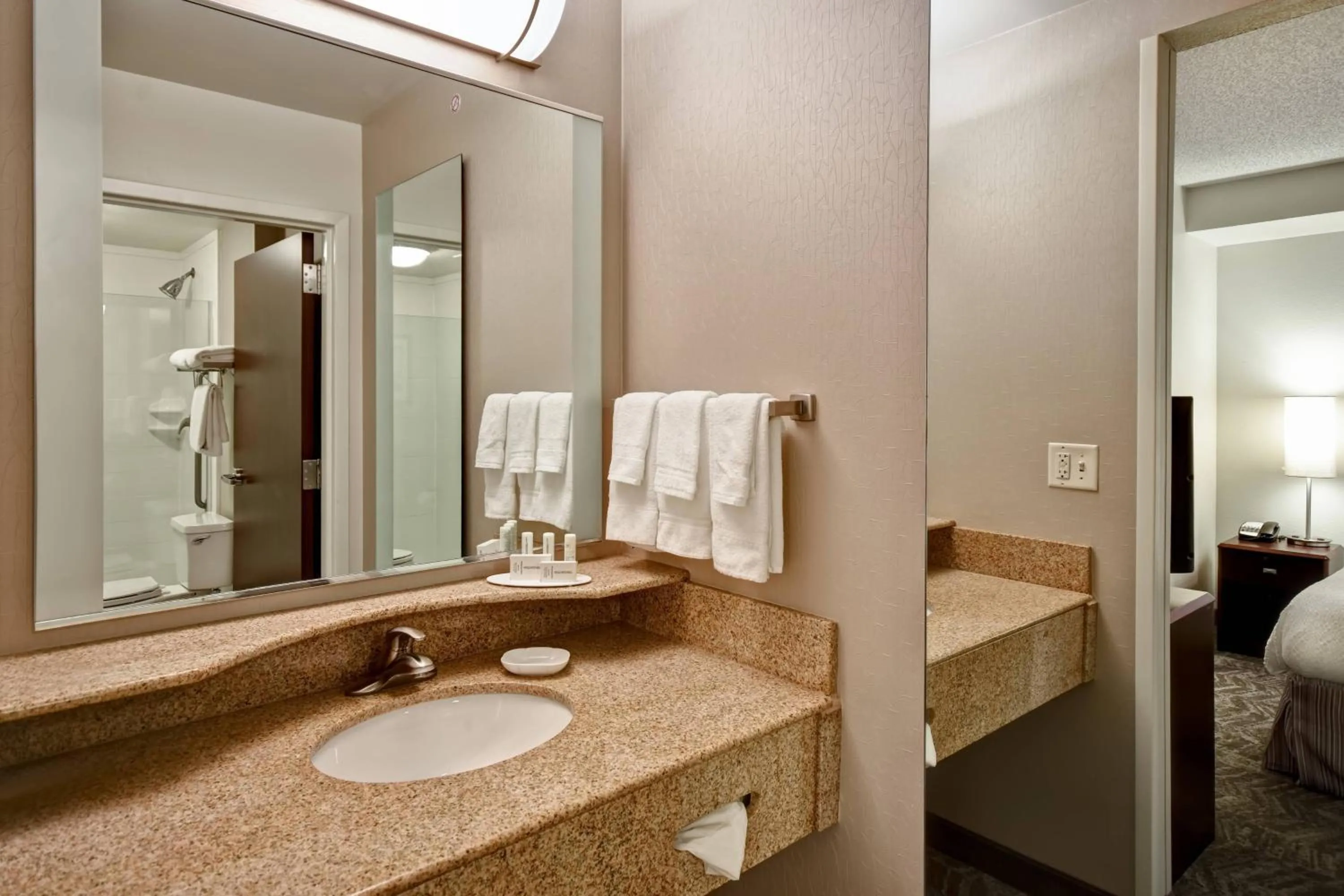 Bathroom in SpringHill Suites Louisville Airport