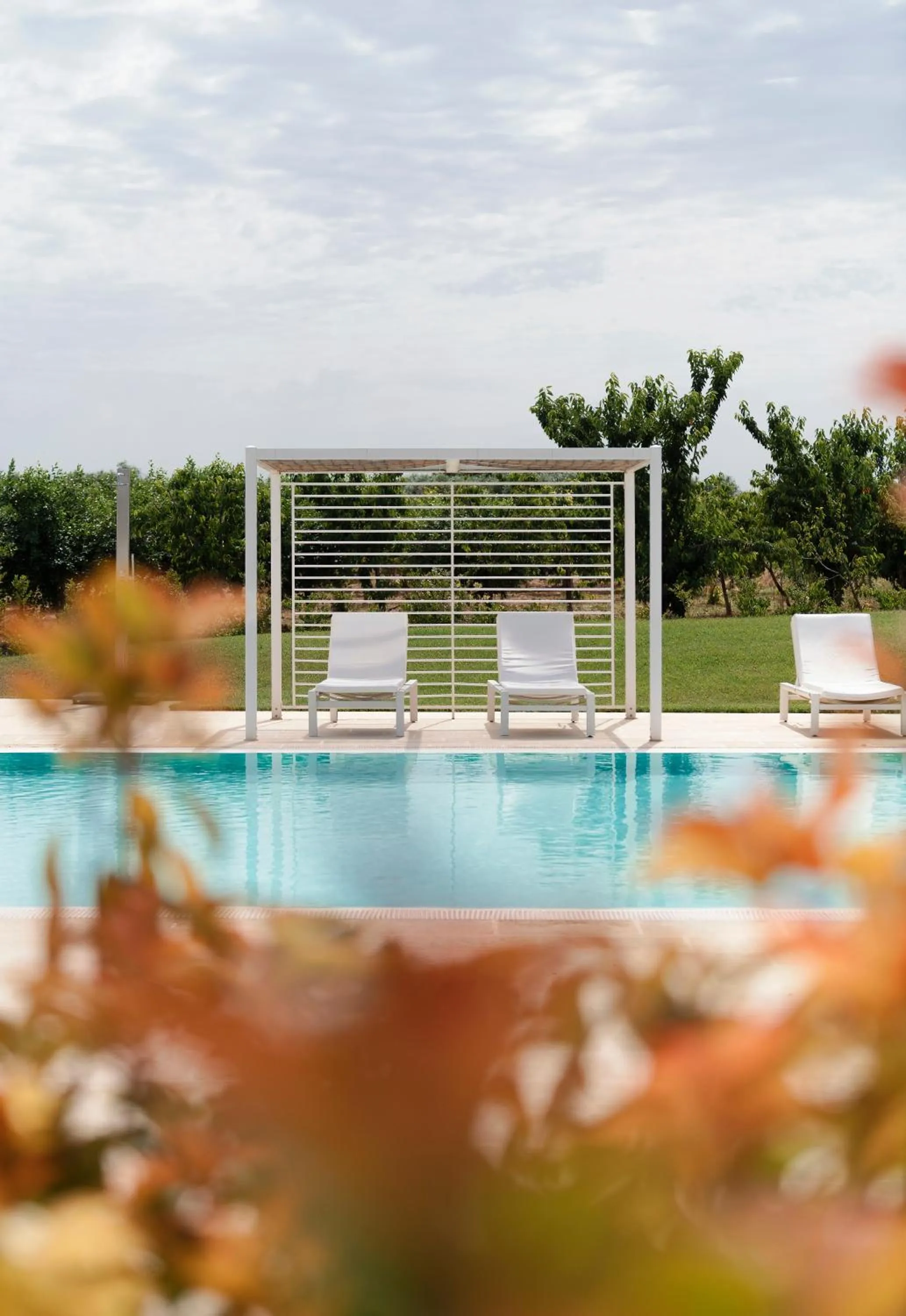 Pool view in Masseria Elysium